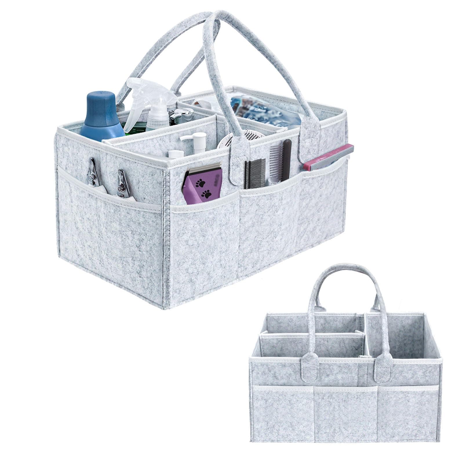 Pet Grooming Tote Bag, Dog Storage Organizer for Grooming Supplies, Dog Grooming Bag with Multiple Pockets, Lightweight and Durable Design (Bag Only)