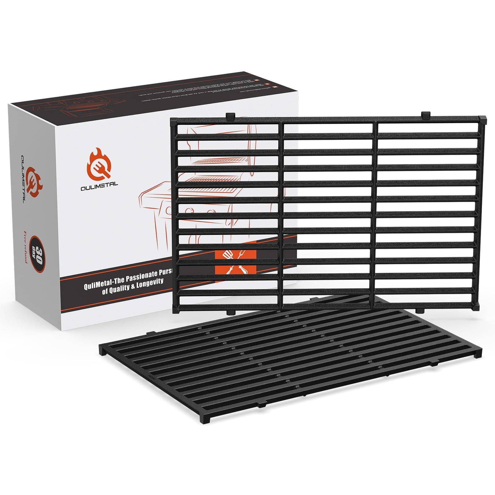 QuliMetal 17.5" Grill Grates for Weber Spirit 300 and Spirit II 300 Series, Spirit E/S-310 E/S-320 E/S-330, Spirit 700, Genesis Silver/Gold B & C, Genesis 1000-3500, Cast Iron Part for Weber 7638 7639