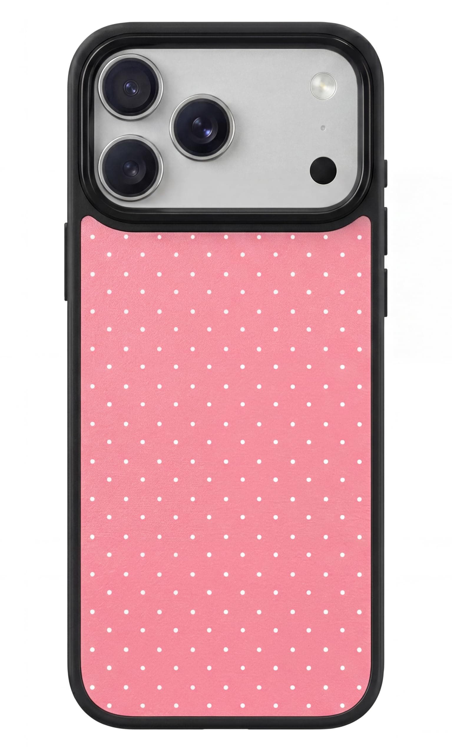 Floricase Magnetic Case for iPhone 17 Pro, Cute Aesthetic Pink Case with White Polka Dots for Women Men Girls, Compatible with MagSafe Slim Hard Shockproof Phone Case