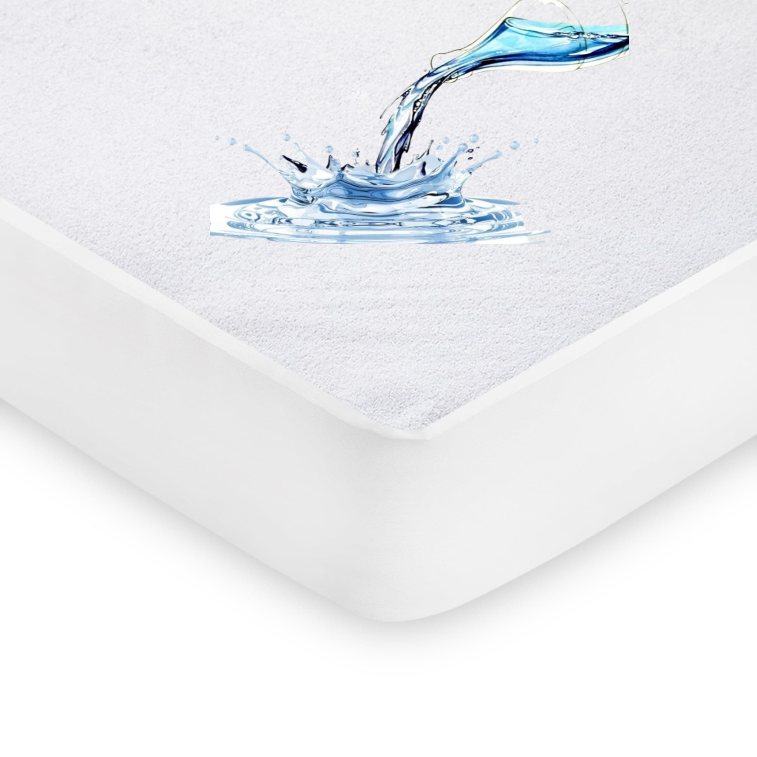 IMFAA 100% Waterproof Mattress Protector - 15 Cm Deep Stretch Skirt – Cot Bed (70x140) Cm Terry Towel Mattress Topper – Anti Allergy and Breathable Fitted Mattress Cover. (Cot Bed(70x140+15) Cm)