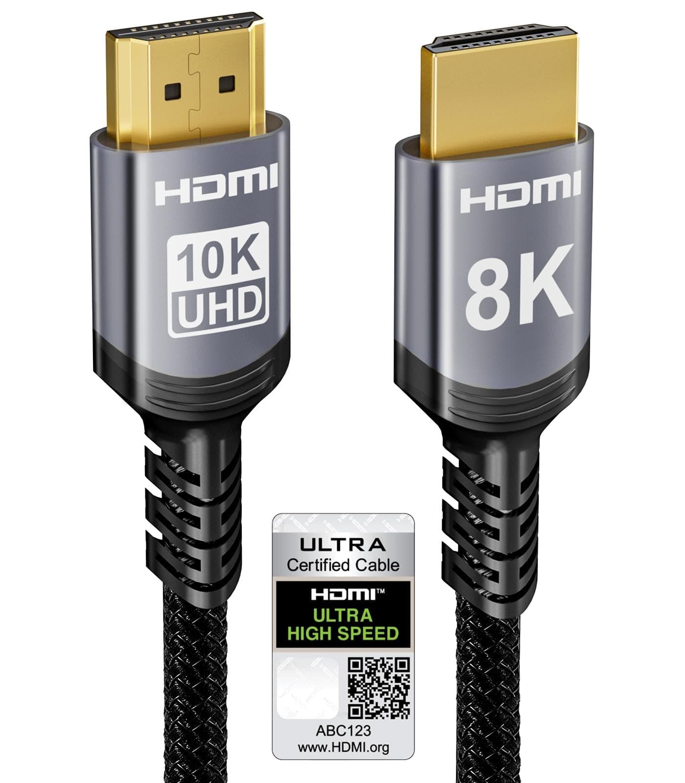 Sniokco 10K 8K 4K HDMI 2.1 Cable 2M Certified 48Gbps Ultra High Speed HDMI®