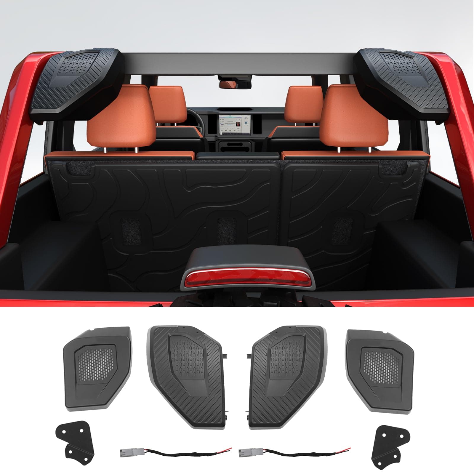 Mabett Rear Speaker Pods Compatible with Ford Bronco 2021 2022, Upgrade 6.5" Pods for Bronco Accessories 4-Door, Interior Accessories Black
