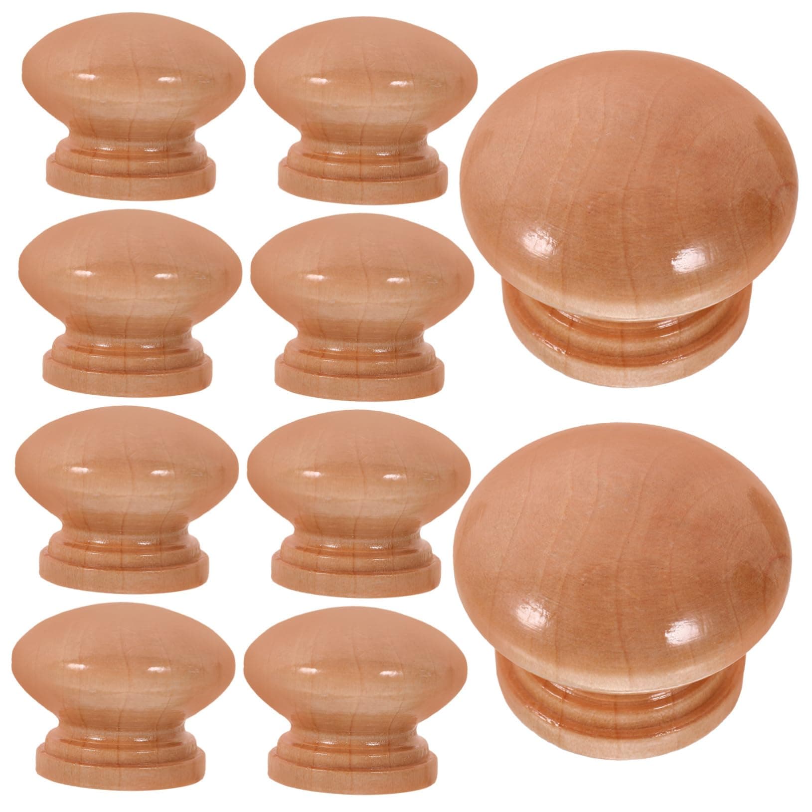 QUMIIRITY 20set Wooden Round Drawer Pulls Handles for Kitchen Cabinets Dresser Cupboard Wood Knobs