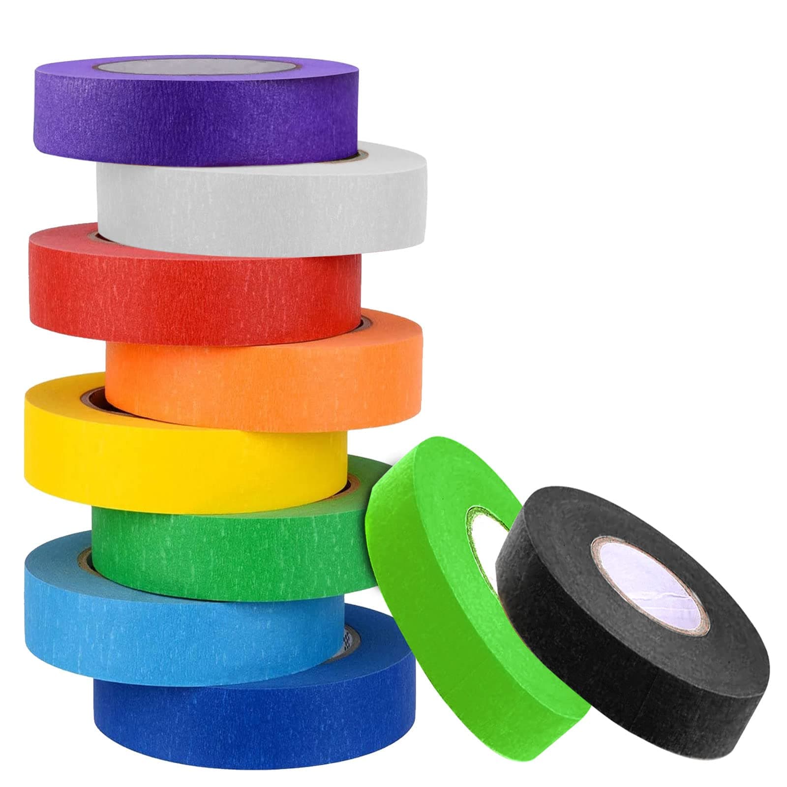 Anterat 10 Rolls Colored Paper Masking Tape 16.5 Yards Per Roll for Art Supplies DIY Decorative Labeling and Color-Coding, Wide 0.6 Inch
