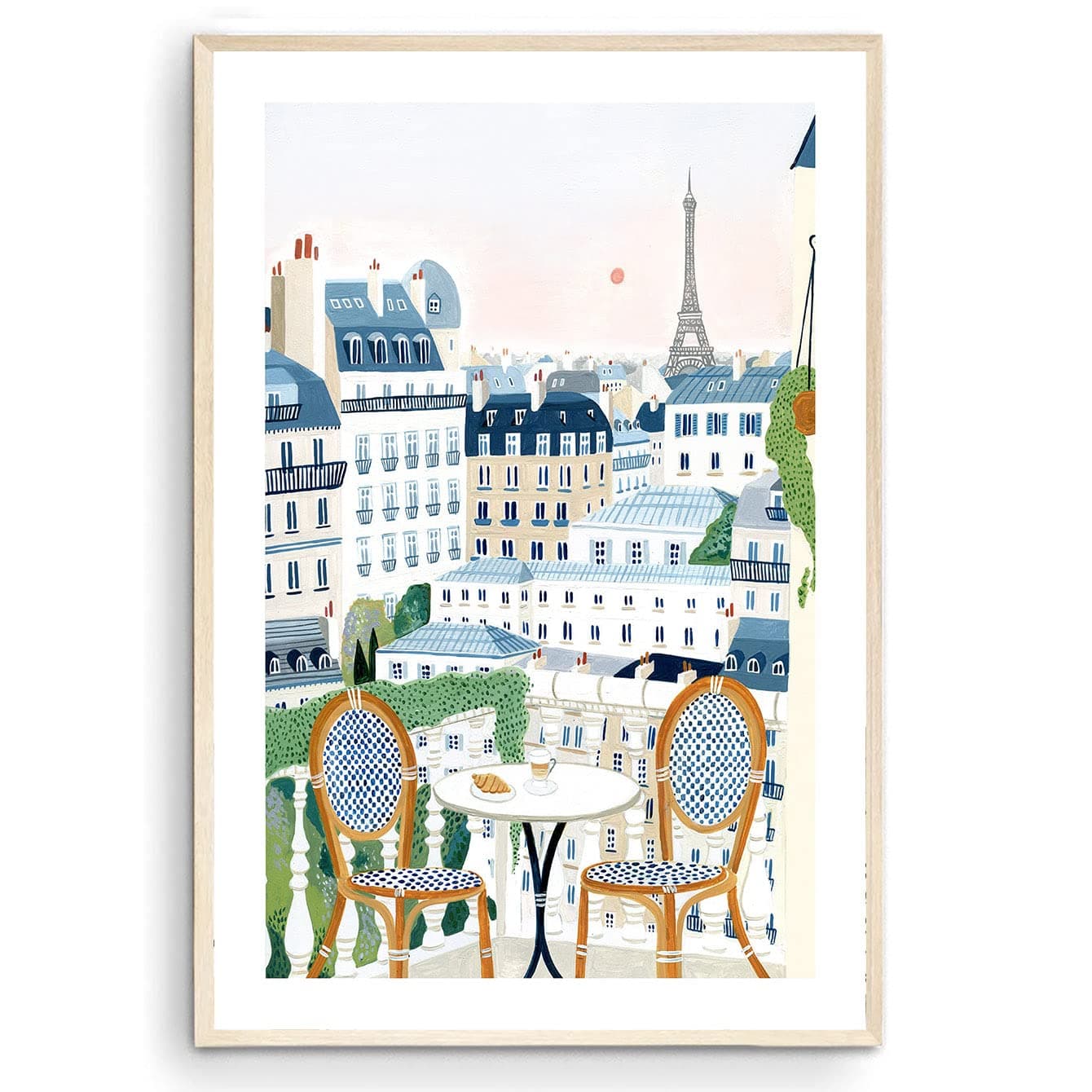 Paris Art Print - Eiffel Tower Wall Art, Paris Decor, Travel Poster (Unframed, 24x36)