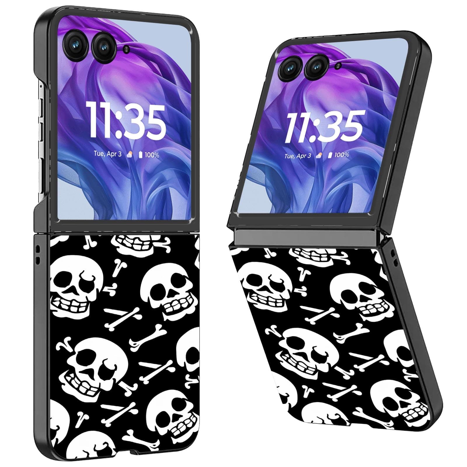WZCJDHMJ Case for Motorola Razr Plus 2024,Thin Slim Fit Hard PC Anti-Scratch Protective Shookproof Phone Cover for Moto Razr 50 Ultra,Skull Bone