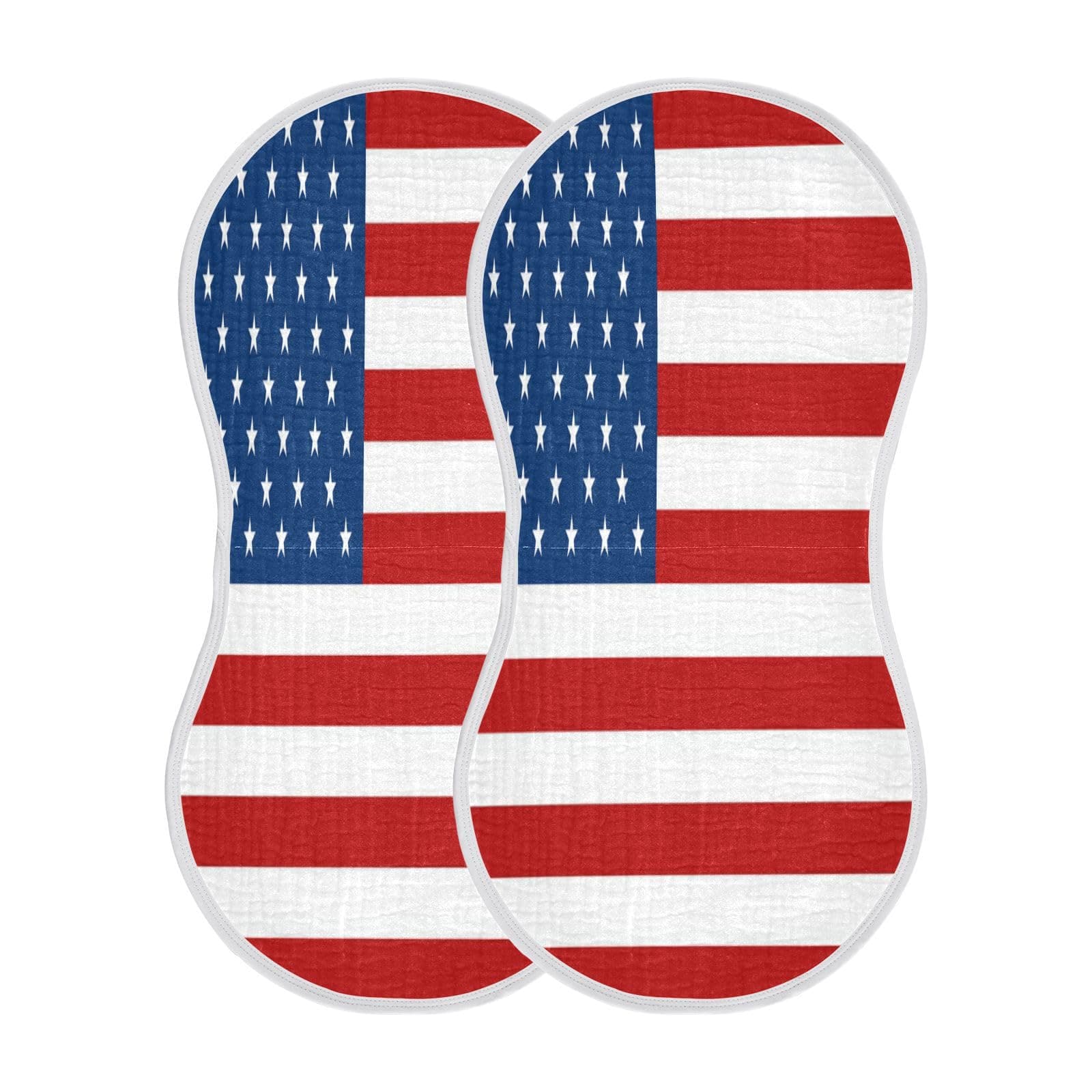 MCHIVER American USA Flag Burp Cloths for Baby Boy Girl Cotton Burp Rags Absorbent Muslin Towels for Babies Newborns Unisex 2PCS