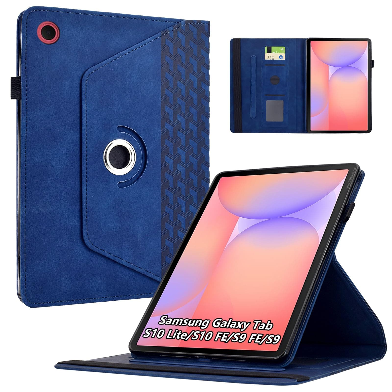 Case for Samsung Galaxy Tab S10 Lite /S10 FE / S9 FE/Tab S9 10.9" Tablet Cases 360 Degree Rotating Pocket and Magnetic Clasp Cover PU Leather Business Flip Folio Protective Case SkyBlue