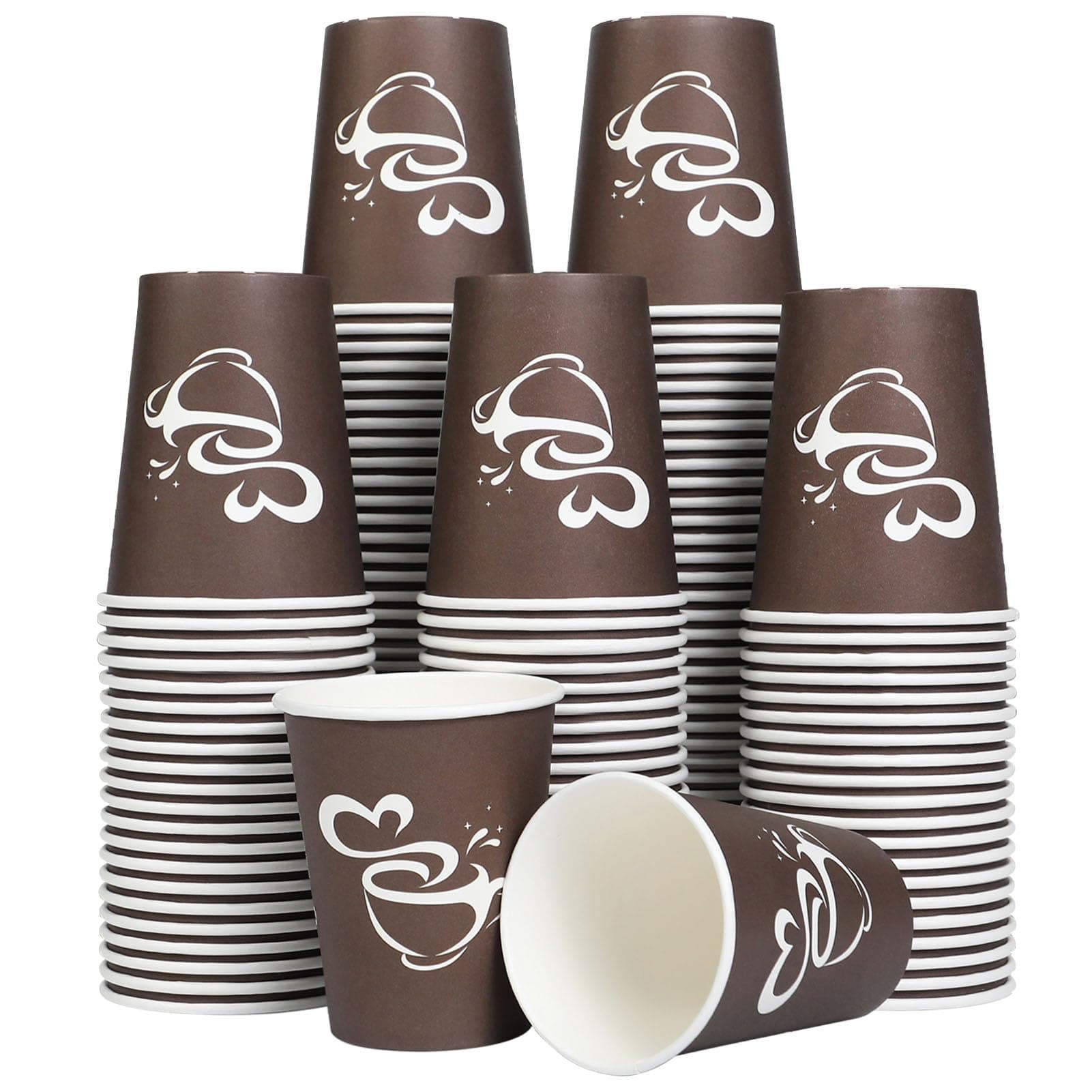 Clawsoff 10 oz 200 count Disposable Coffee Cups Hot Paper Cups Brown
