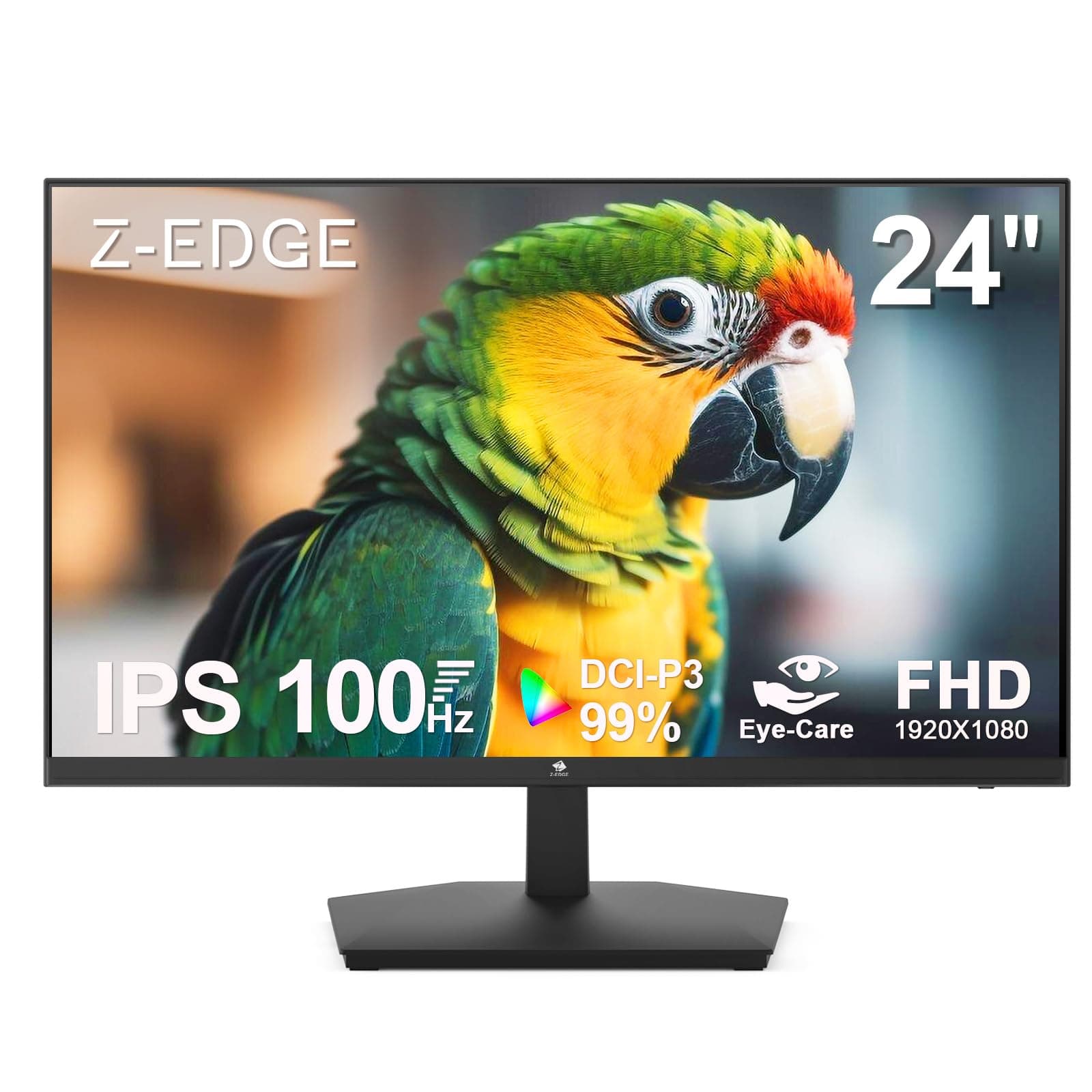 24 inch Monitor, Z-Edge Computer Monitor, Full HD 1920 x 1080p IPS Display 75Hz PC Monitor with HDMI, VGA, Frameless, Anti-Glare Screen