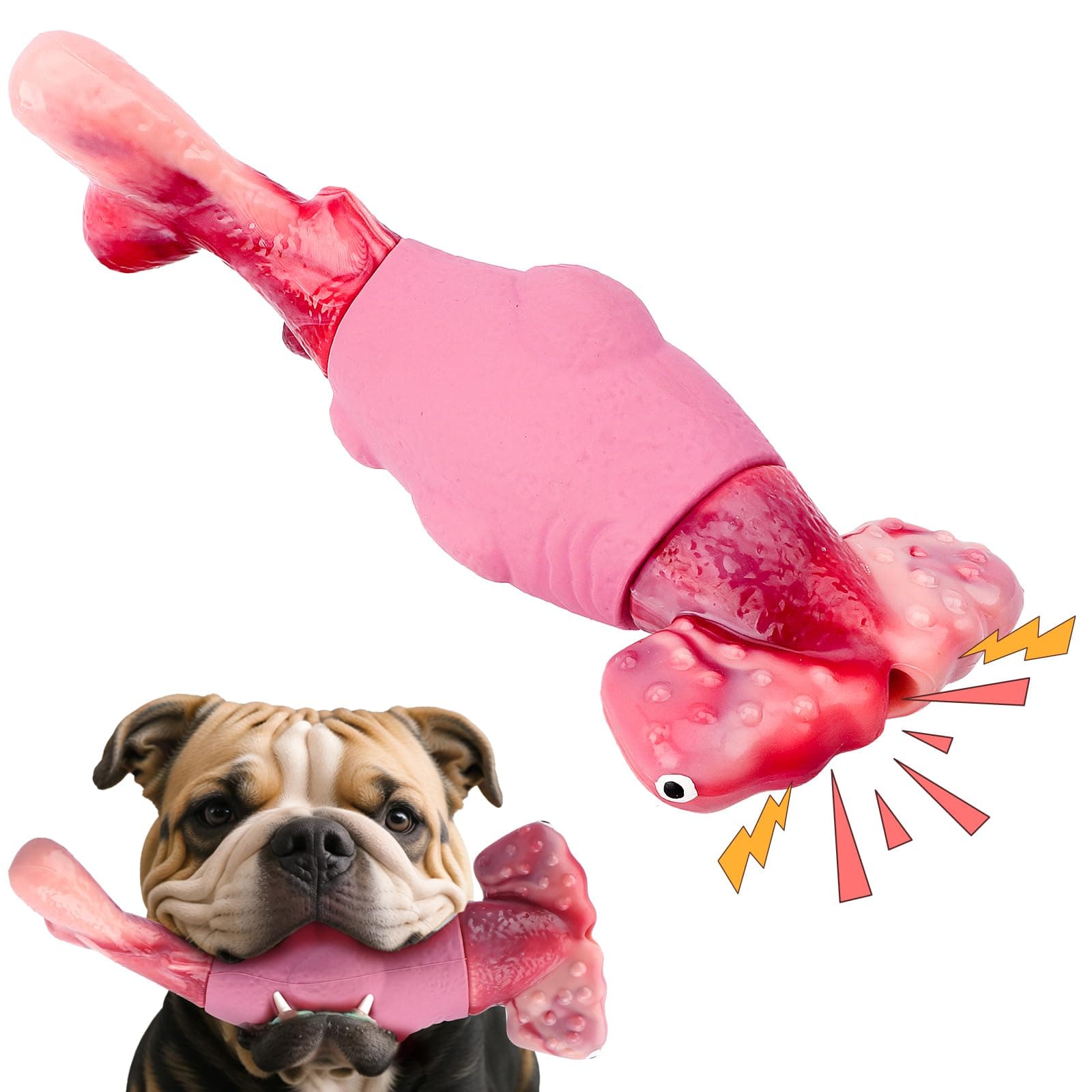 BIKIISEN Dog Toys for Aggressive Chewers, Squeaky Tough Chew Toys