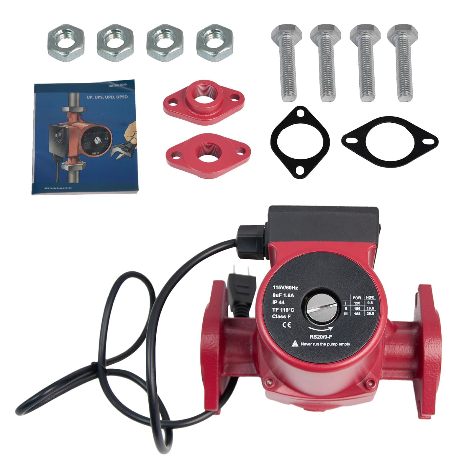 52722512 UPS26-99FC Water Circulator Pump 115V 1/6HP 3-Speed Efficiency for Hydronic and Radiant Heating, Hydronic Heating, Fan Coil Heating Solar and Other System Types