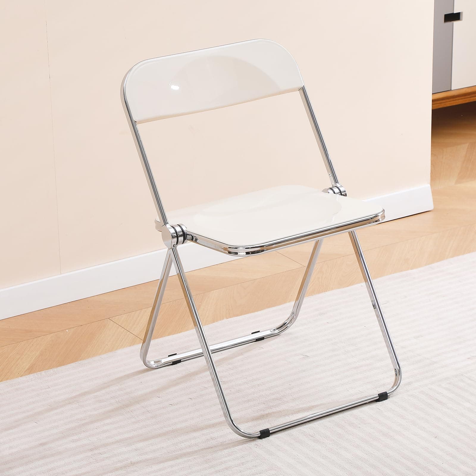 TAO ONE Acrylic Folding Chair Morden Chrome Chair-White