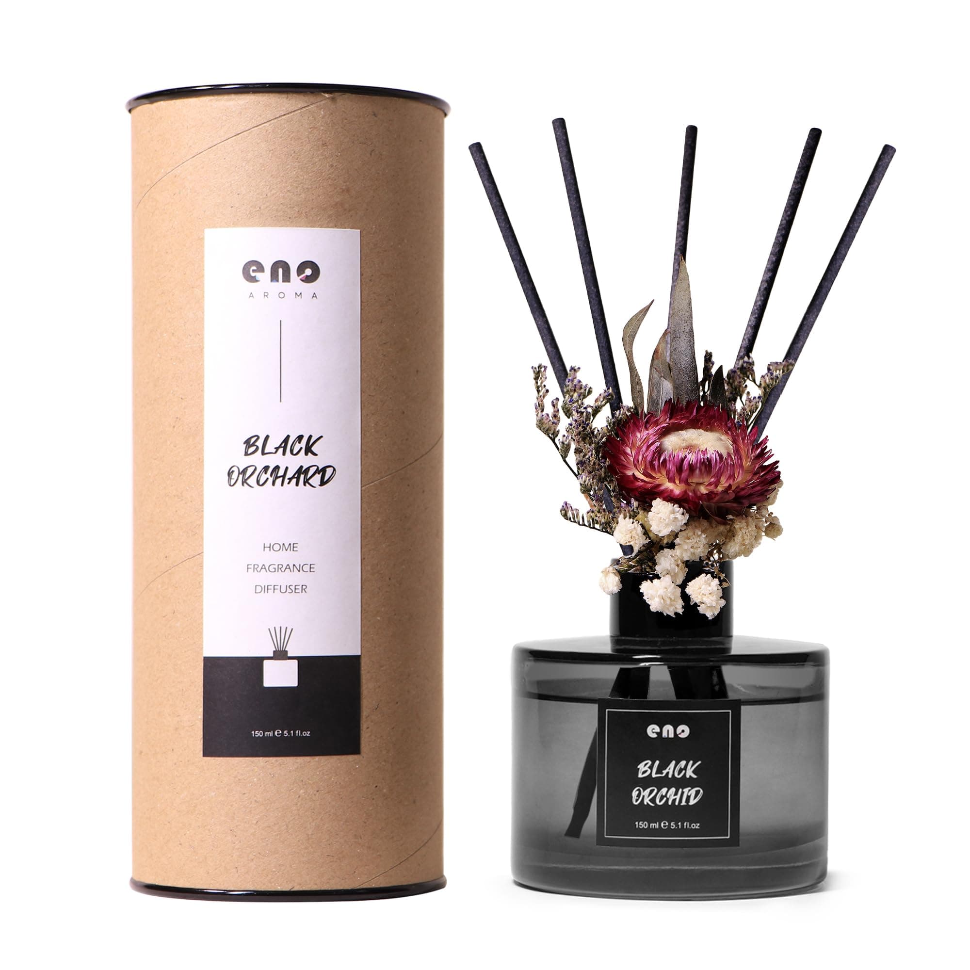 SOXCOMFY Flower Reed Diffuser Set, 5.07 oz Essential Oils Scented Diffuser with Sticks, Home Fragrance Reed Diffuser for Bathroom Shelf Decor