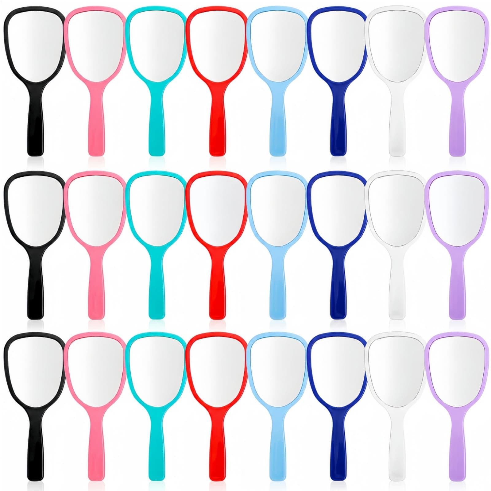 ZOOFOX 24 Pieces Hand Mirror, Small Handheld Mirror with Handle, Compact Makeup Mirror for Travel, Camping, Daily Use