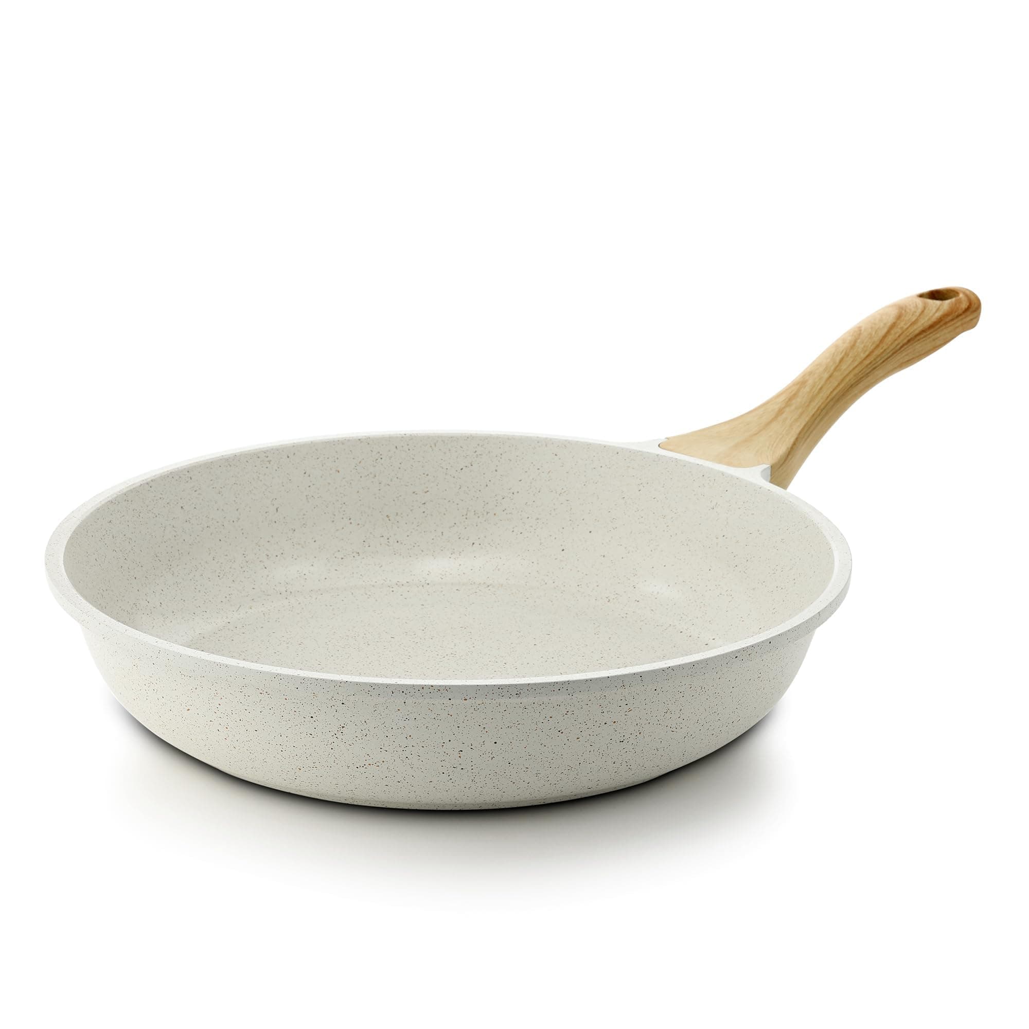 SENSARTE Nonstick Ceramic Frying Pan Skillet, 11 Inch Omelet Pan, Healthy Non Toxic Chef Pan, Induction Compatible Egg Pan with Heat Resistant Handle, PFAS-Free, White