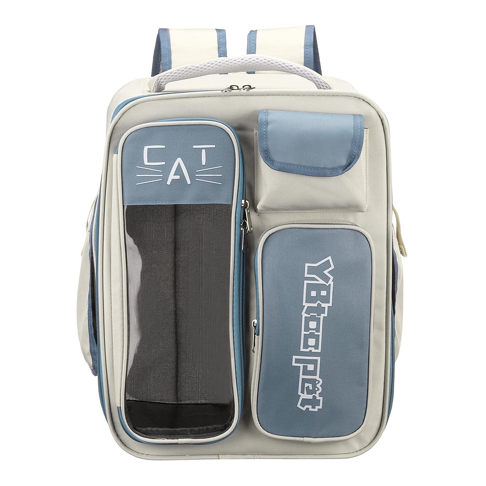 PETAXCELL Pet Backpack Carrier, Portable and Ventilated, Oxford Cloth, Dogs Cats and Little Animals Travel Bag 12.99" Up to 16.5 Lbs, (Blue), Intended for Hiking/Camping/Traveling