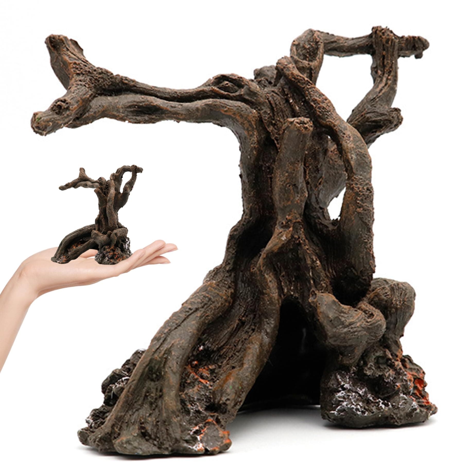 Driftwood for Aquarium, 4.5 Inch Resin Simulation Fish Tank Driftwood, Natural Fish Tank Decorations