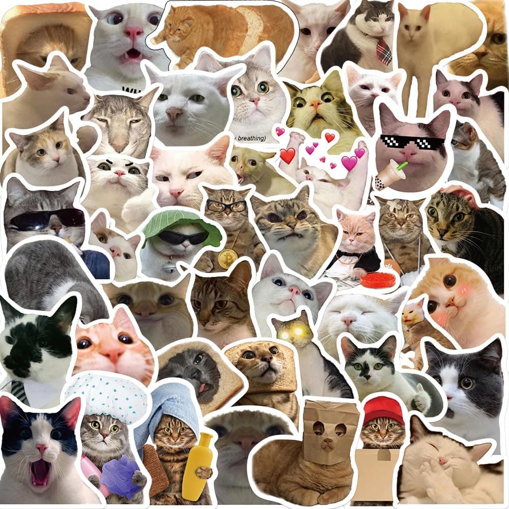 50PCS Funny Cat Stickers (Cat)