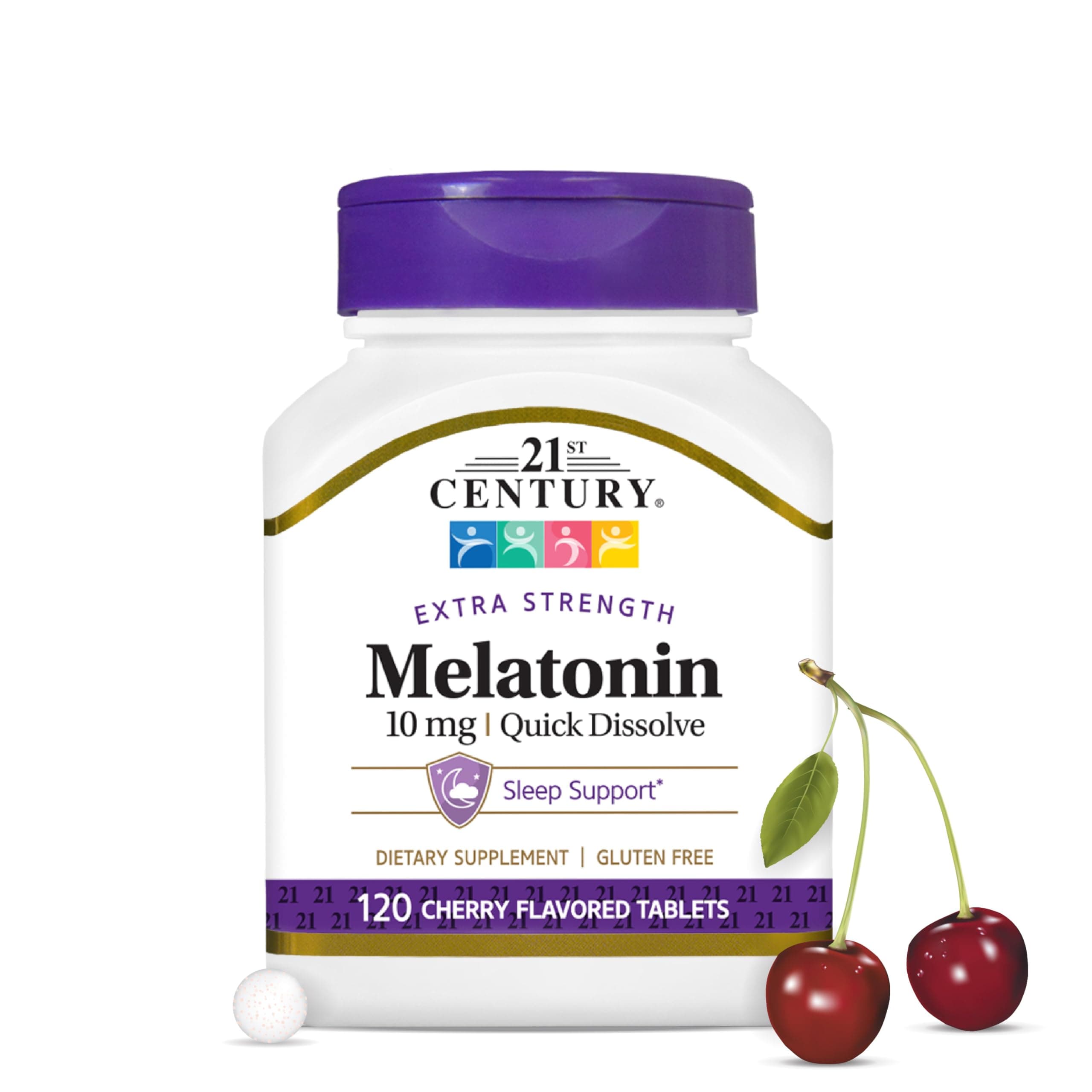 21st Century Melatonin 10mg Quick Dissolve, Cherry, 120 Tablets