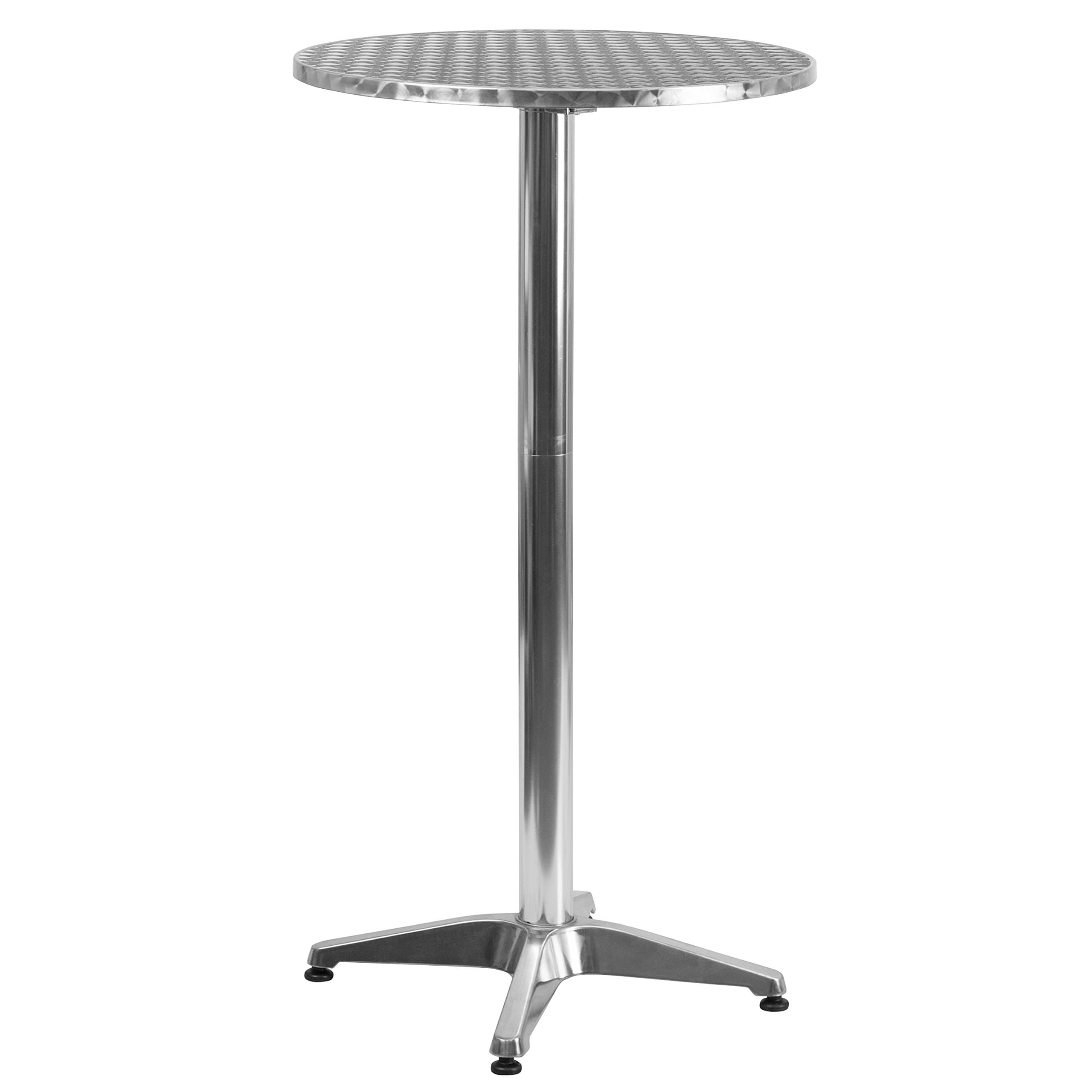 Flash Furniture TLH-059A-GG Round Aluminum Indoor Outdoor Folding Bar Height Table with Base, 25.5-Feet