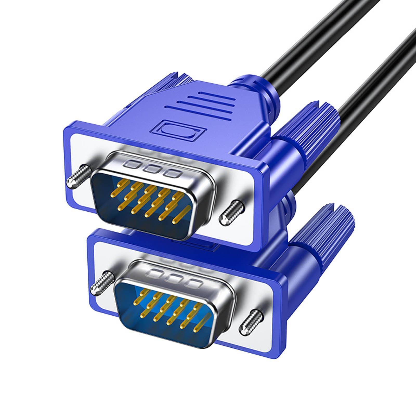 SZSL VGA Male to VGA Male Display Cable (3 + 5), 4.9 ft (1.5 m), Gold Plated Connector, High Definition Data Line for PC Monitor, TV Connector, Projector, etc
