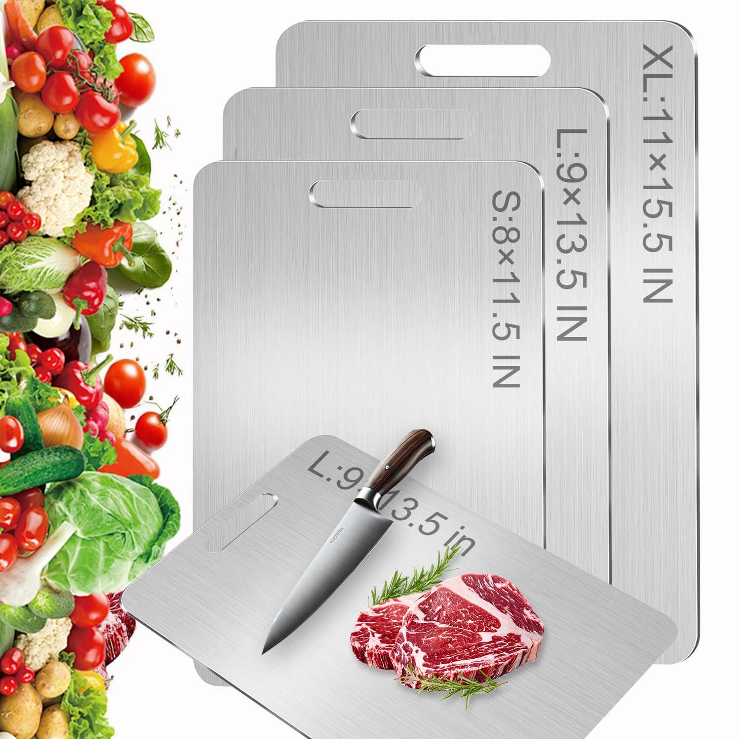 Titanium Cutting Board,2026 New Upgrade 100% Pure Titanium Cutting Board for Kitchen,Double-Sided Food-Grade Metal Chopping Boards,Easy to Clean, Non-Stick & Odor-Resistant (L 9×13.5 in)