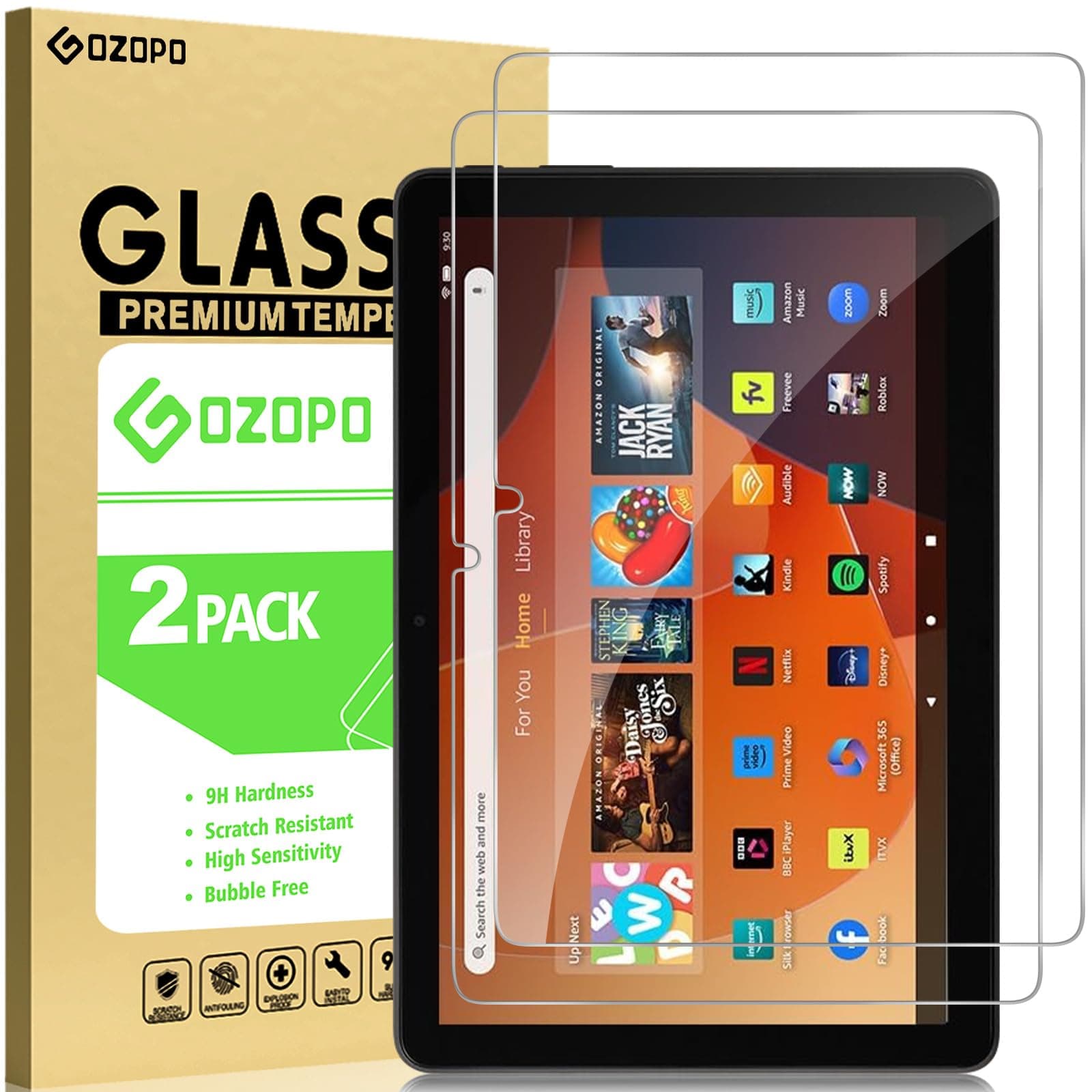 Screen Protector for Fire HD 10 Plus/10 Kids/Kids Pro 10.1 Inch Tablet