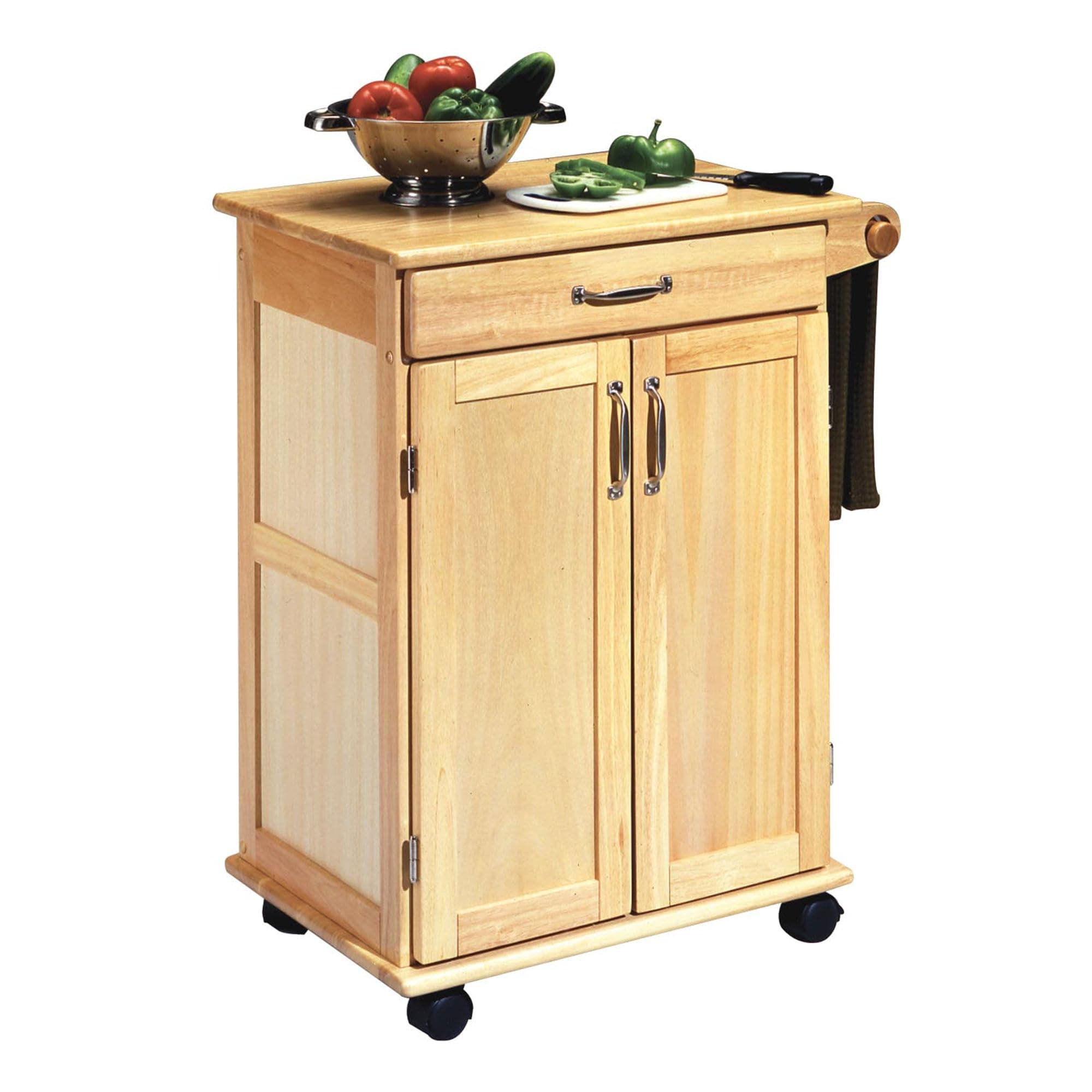 Home Styles 5040-95 Paneled Door Kitchen Cart, Natural Finish