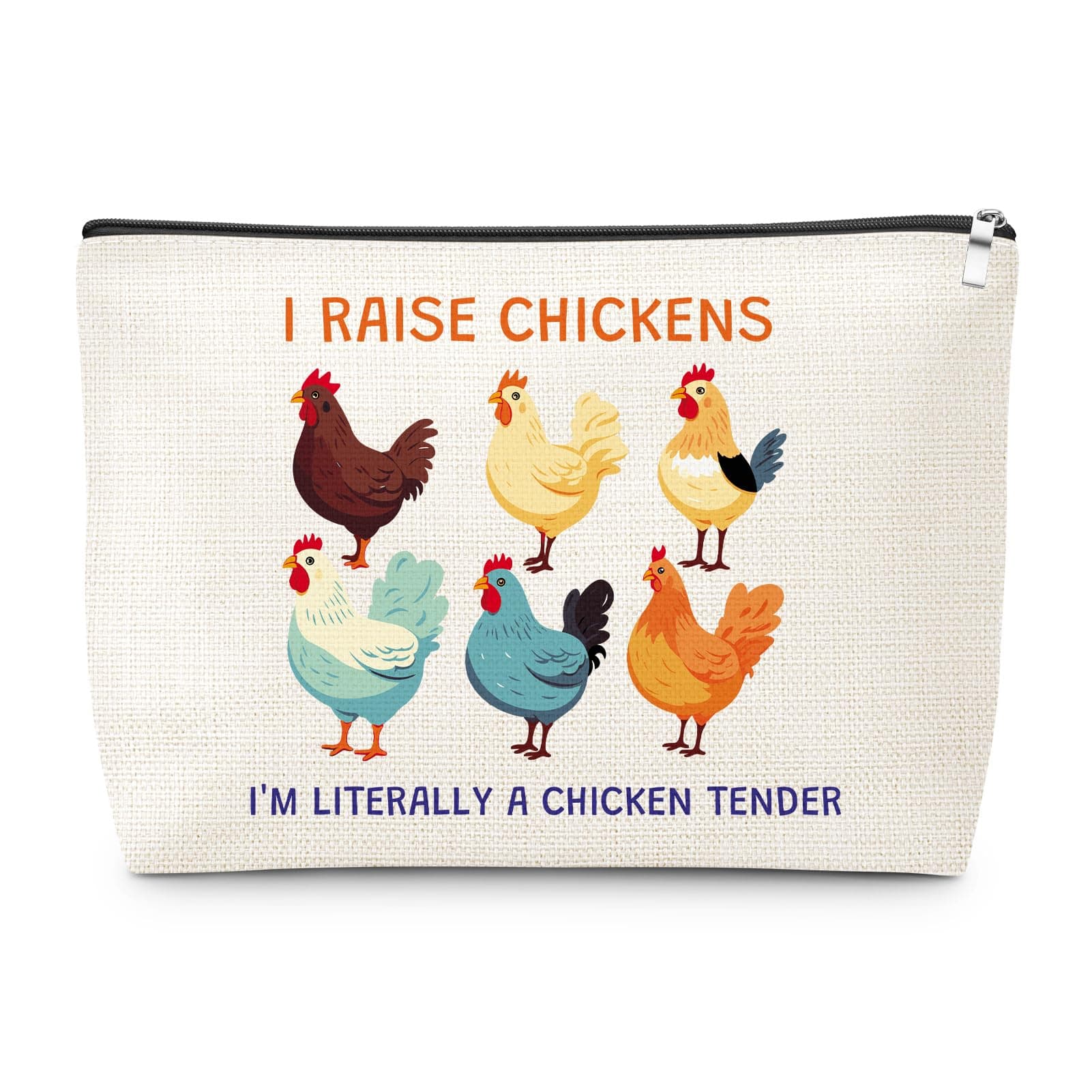 Funny Chicken Makeup Bag Positive Affirmation Gifts for Women Chicken Lovers Owners Themed Gift Ideas Unique Inspirational Gifts for Coworker Friend Mental Health Self care Cosmetic Bag