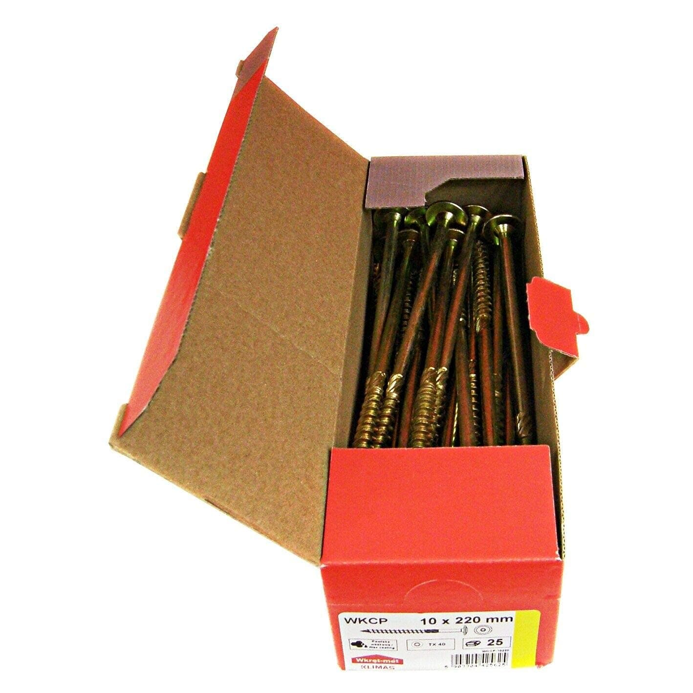 Klimas Wood Screws - Flat Head Torx (25 Pieces, 10 x 220 mm TX40)