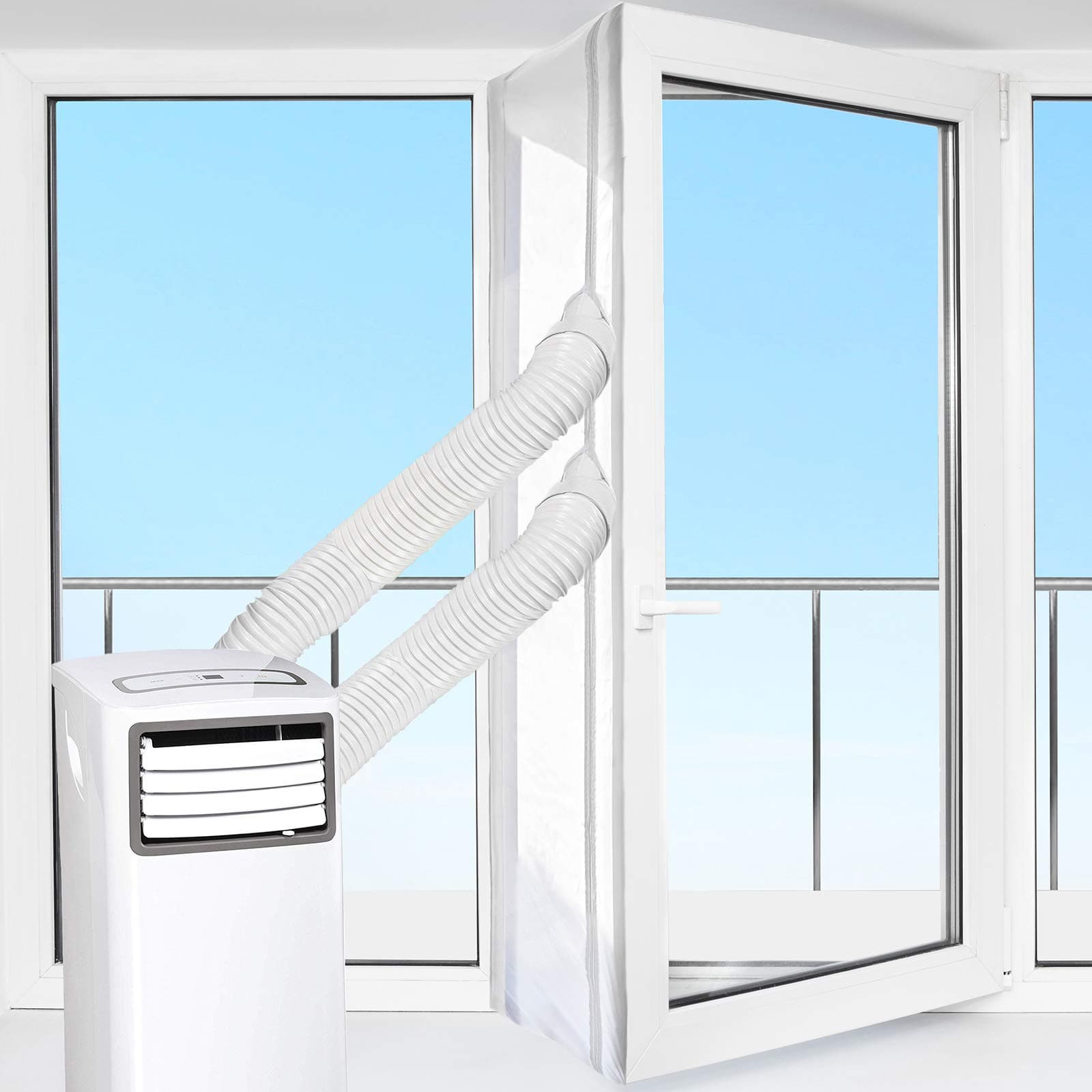 HOOMEE 600CM Tissu De Calfeutrage pour Fenêtres pour Climatiseur Mobile et Sèche-Linge - Fonctionne avec Toutes Les Unités de Climatisation Mobiles, Installation Facile