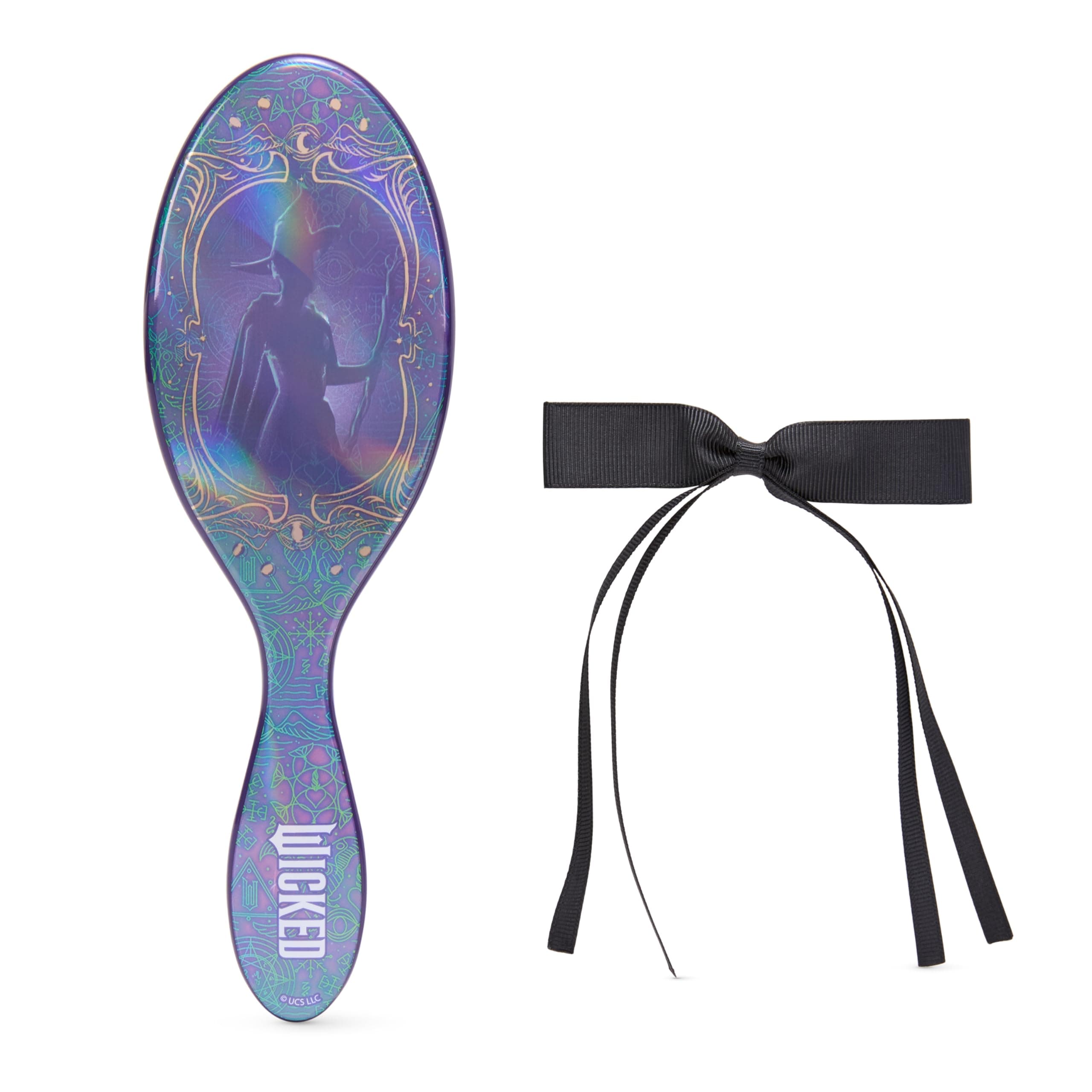 Wet Brush Original Detangler Hair Brush Elphaba (Wicked) Kit - Ultra-Soft IntelliFlex Bristles - Detangling Brush Glides Through Tangles For All Hair Types (Wet Dry & Damaged) - 1 Brush & 1 Scrunchie