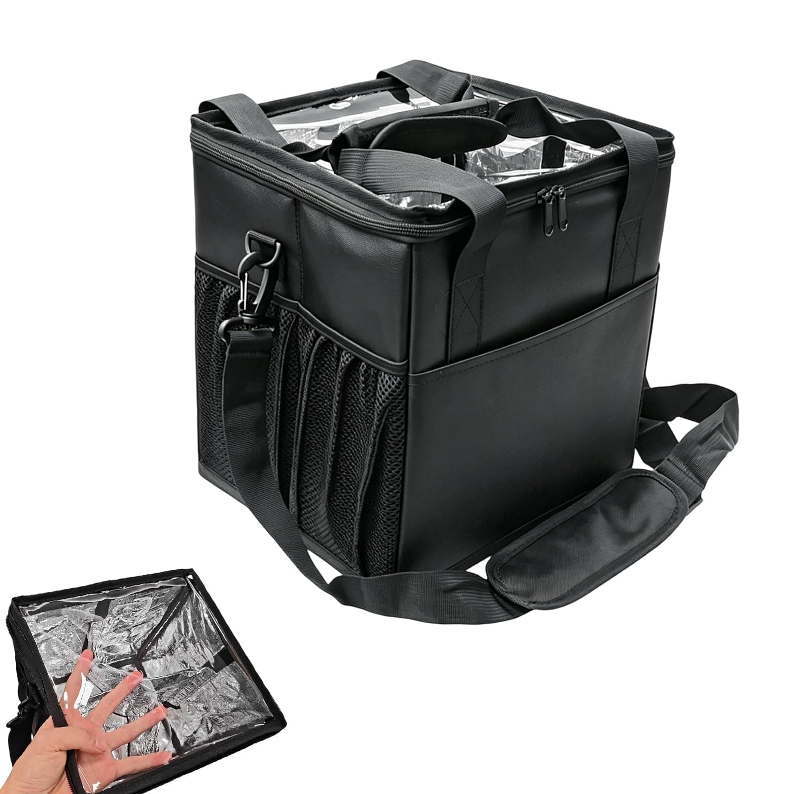 Drink Carrier Tote Bag, Cup Holder 4-Grid Insulated Cup Carrier Car Drink Carrier Water-Resistant Reusable Insulated Bag for Hot Cold Drinks All Seasons Travel Outings Picnic Commute Gift