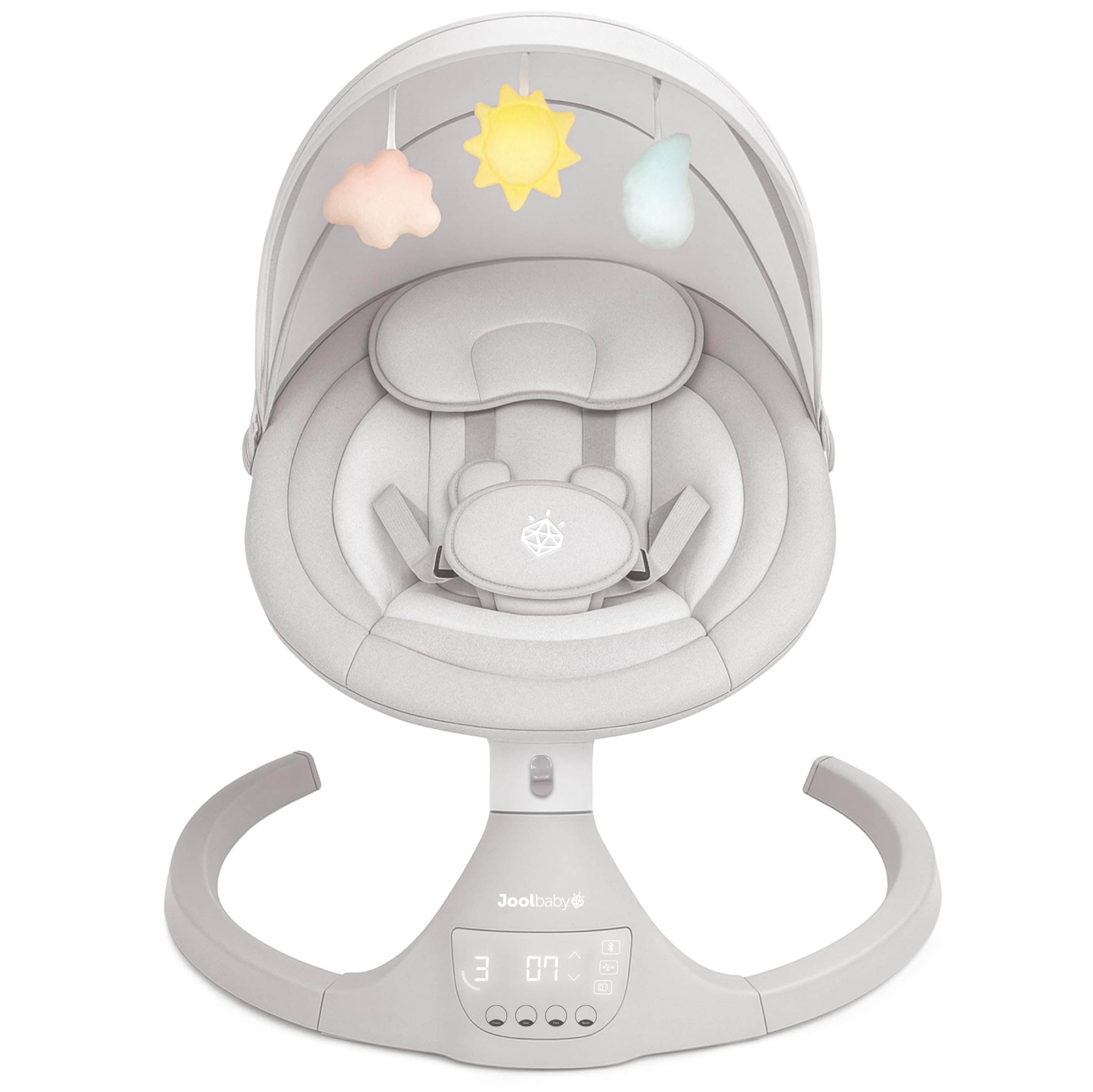 Jool Baby Nova Baby Swing for Infants – Bluetooth Music, Remote (Stone)