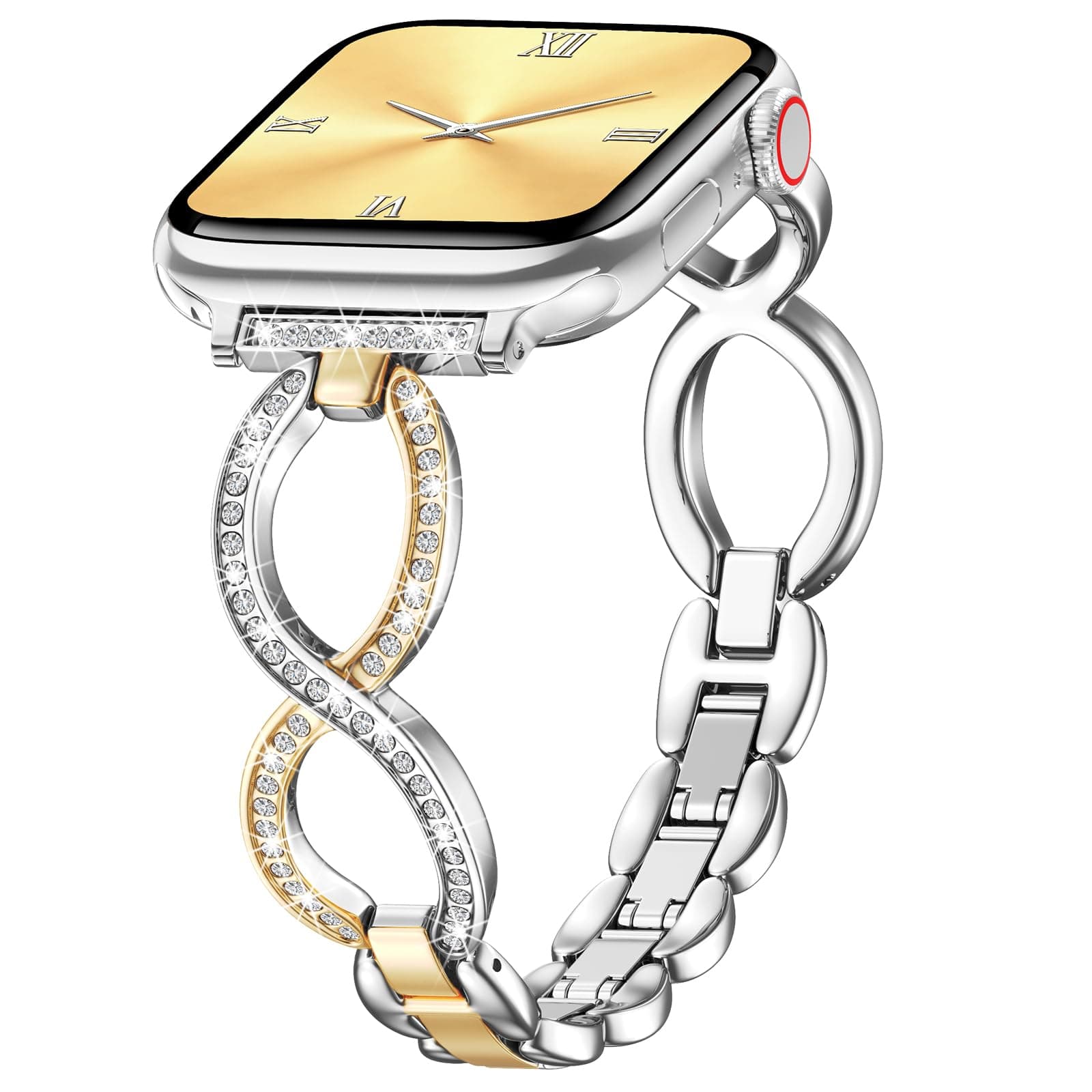 Filoto Bling Band Compatible with Apple Watch 38mm 40mm 41mm 42mm 44mm 45mm 46mm 49mm for Women, Thin Metal Strap Dressy Slim Jewelry Bracelet for iWatch Band Series 11 10 9 8 7 6 5 4 SE 3 2 1 Ultra