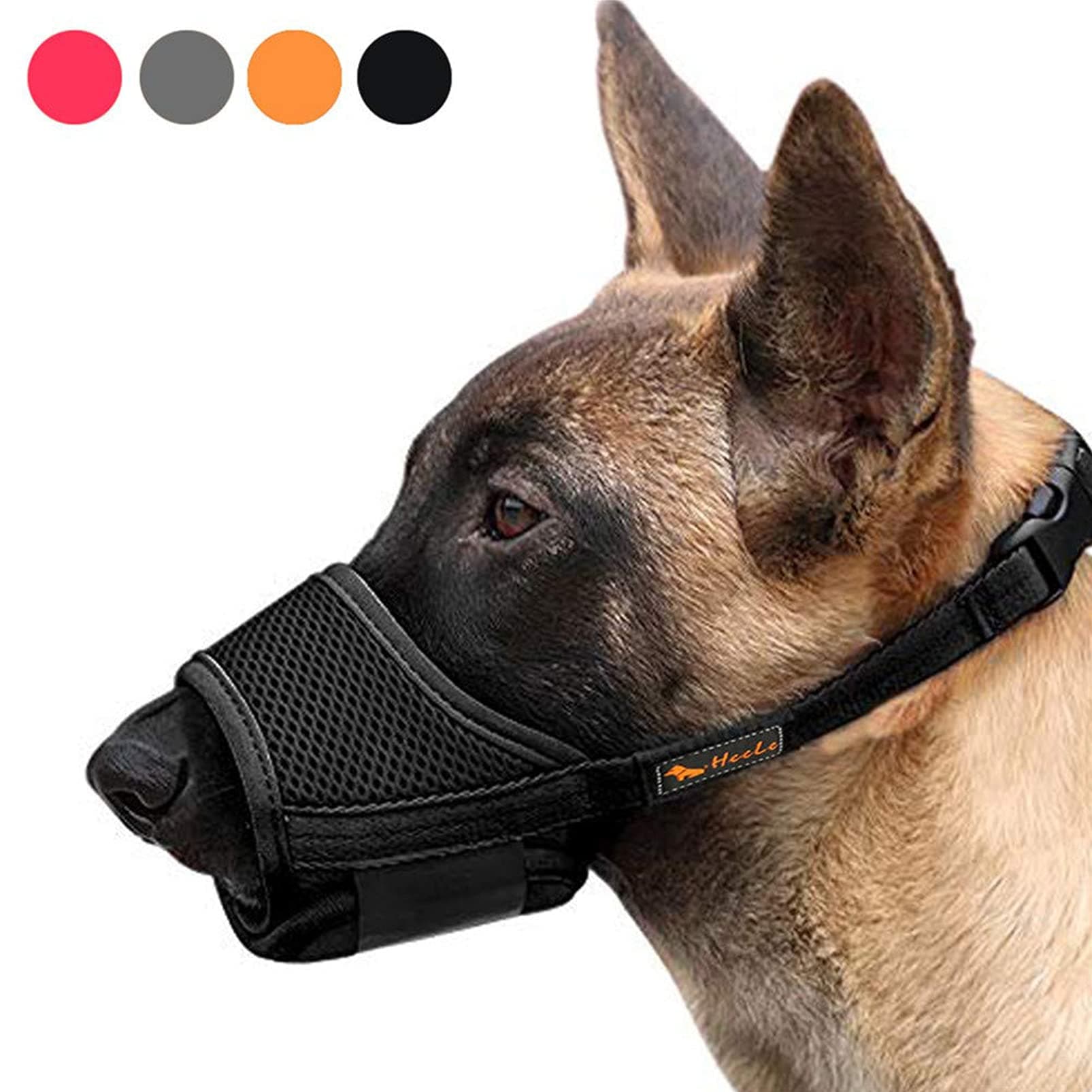 HEELE Dog Muzzle,Soft Nylon Muzzle Anti Biting Barking Chewing,Air Mesh Breathable Drinkable Adjustable Loop Pets Muzzle for Small Medium Large Dogs 4 Colors 4 Sizes (P-Green Valley, XL)