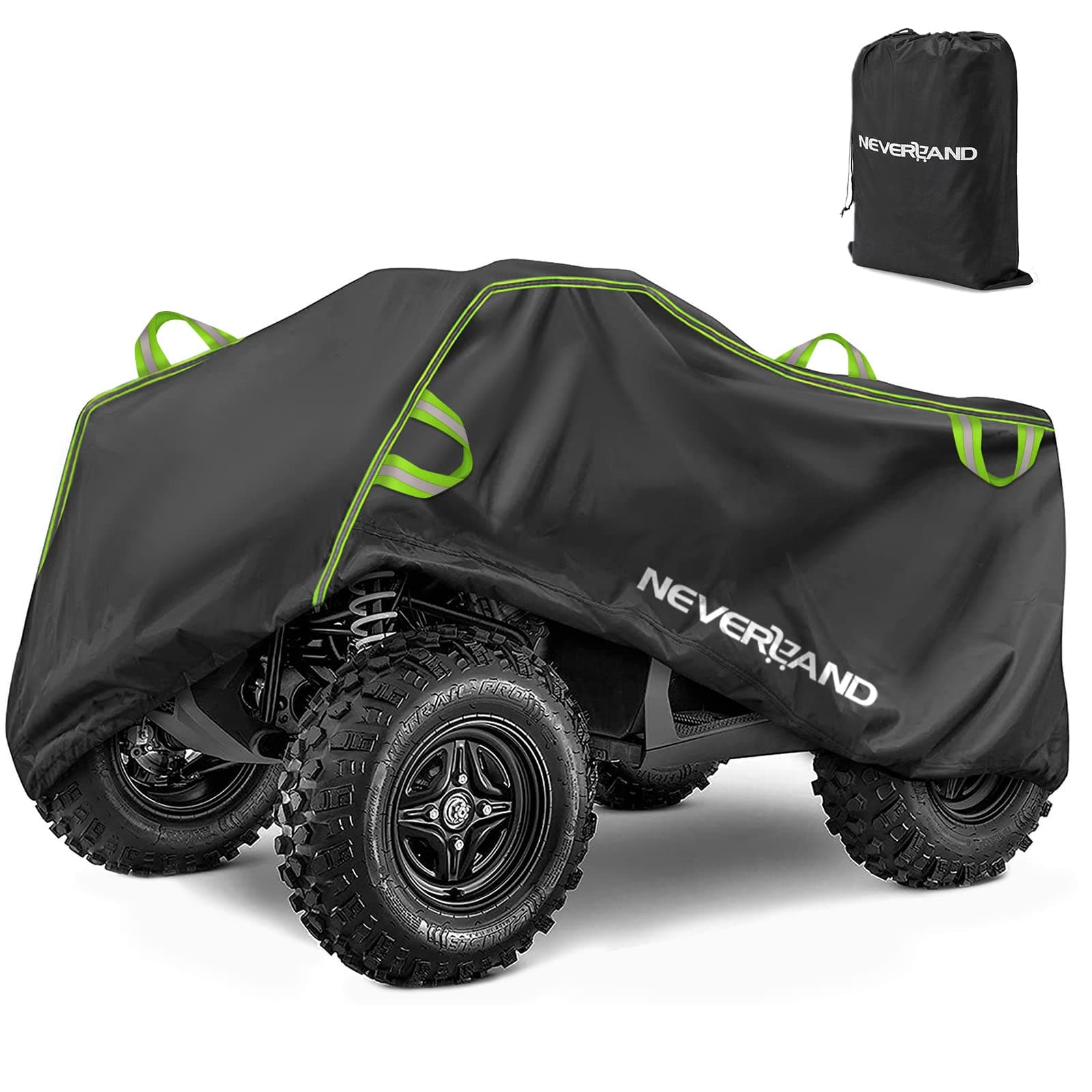NEVERLAND ATV Cover, Waterproof Heavy Duty 4 Wheeler Cover with Buckle, Dustproof Anti UV Windproof All Weather Outdoor Storage Quad Cover for Polaris Sportsman Yamaha Honda Coleman XXL
