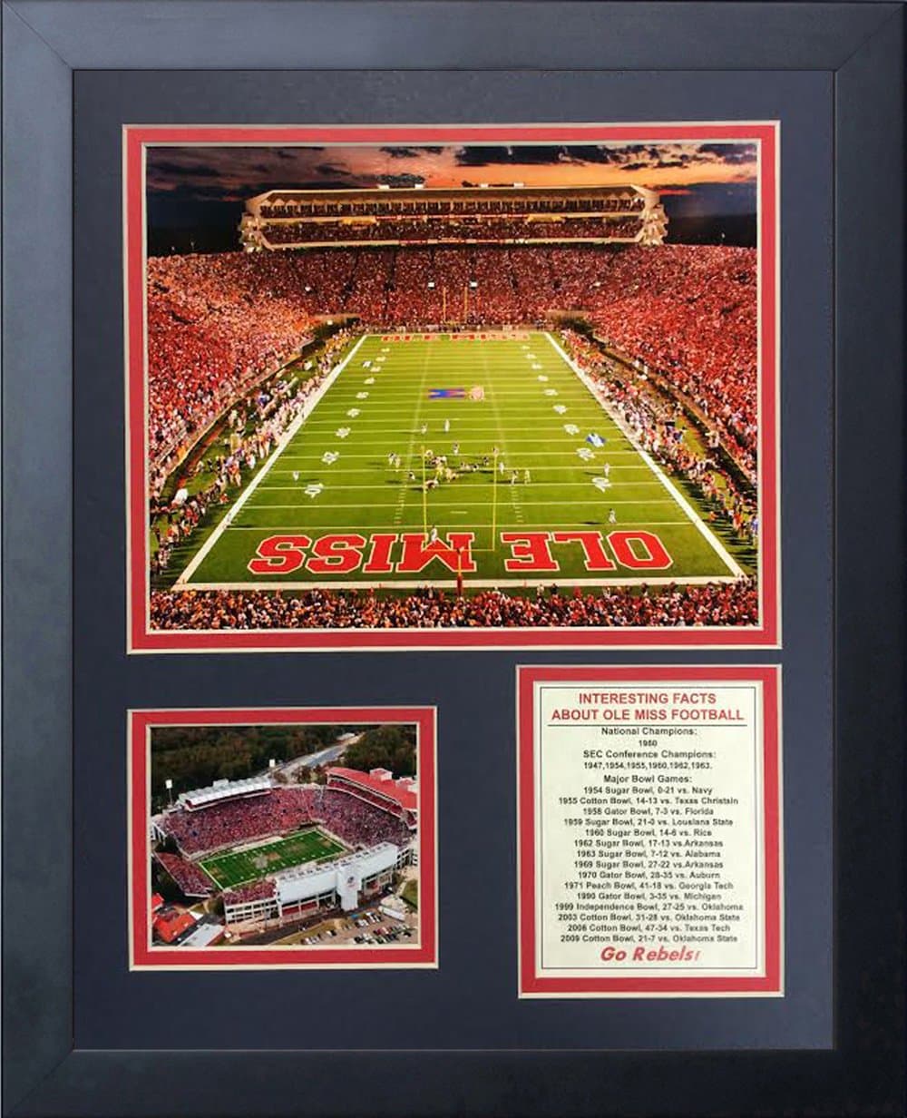 Legends Never Die Ole Miss Vaught-Hemingway Stadium Framed Photo Collage, 11 by 14-Inch