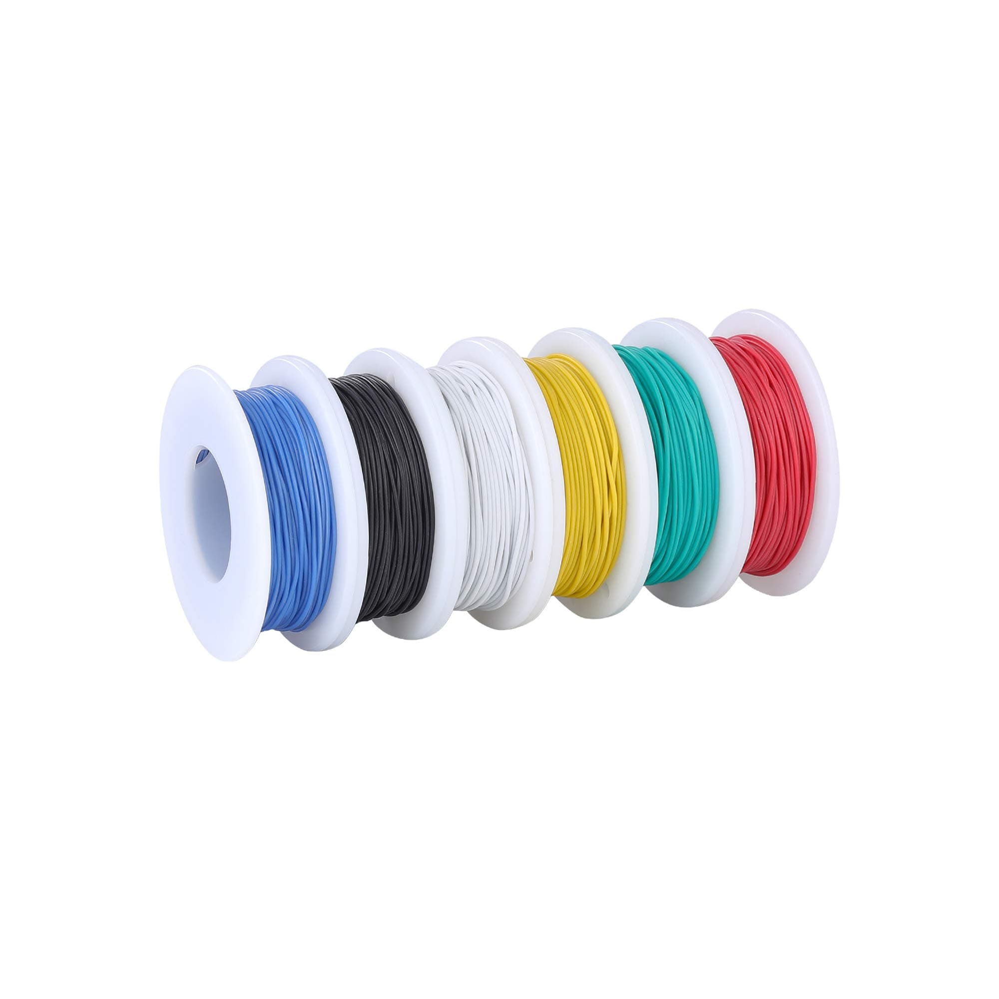 TUOFENG 30awg Wire Flexible Silicone Wire,30 Gauge Tinned Copper Wires Silicone Rubber Insulated (6 Different Colored 66ft / 20m Each)(OD: 0.8 mm) Stranded Wire 60V Hook up Wires