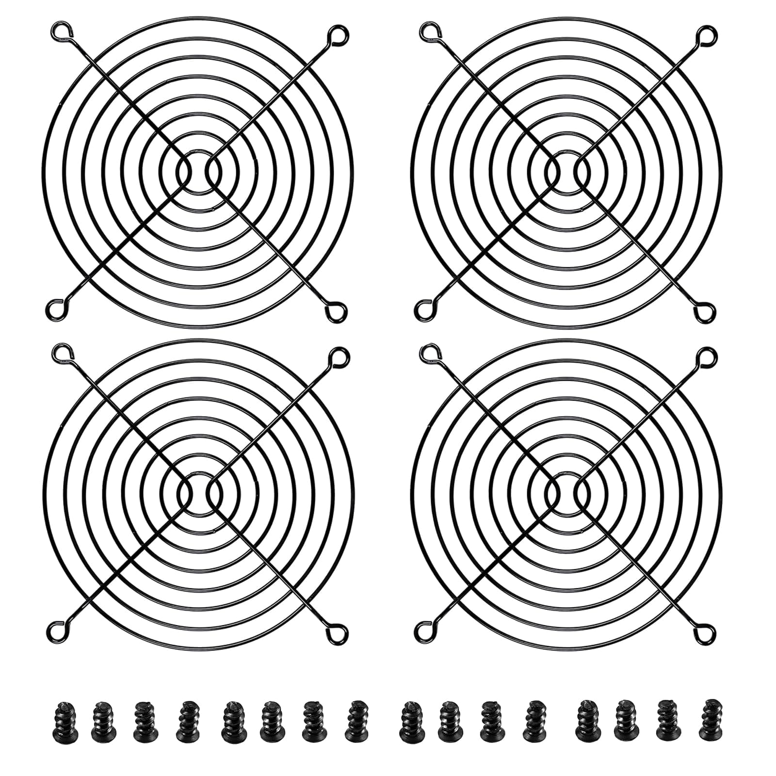 Nivithi 4-Pack Black Metal Guard for 120Mm PC Fan,Computer Fan