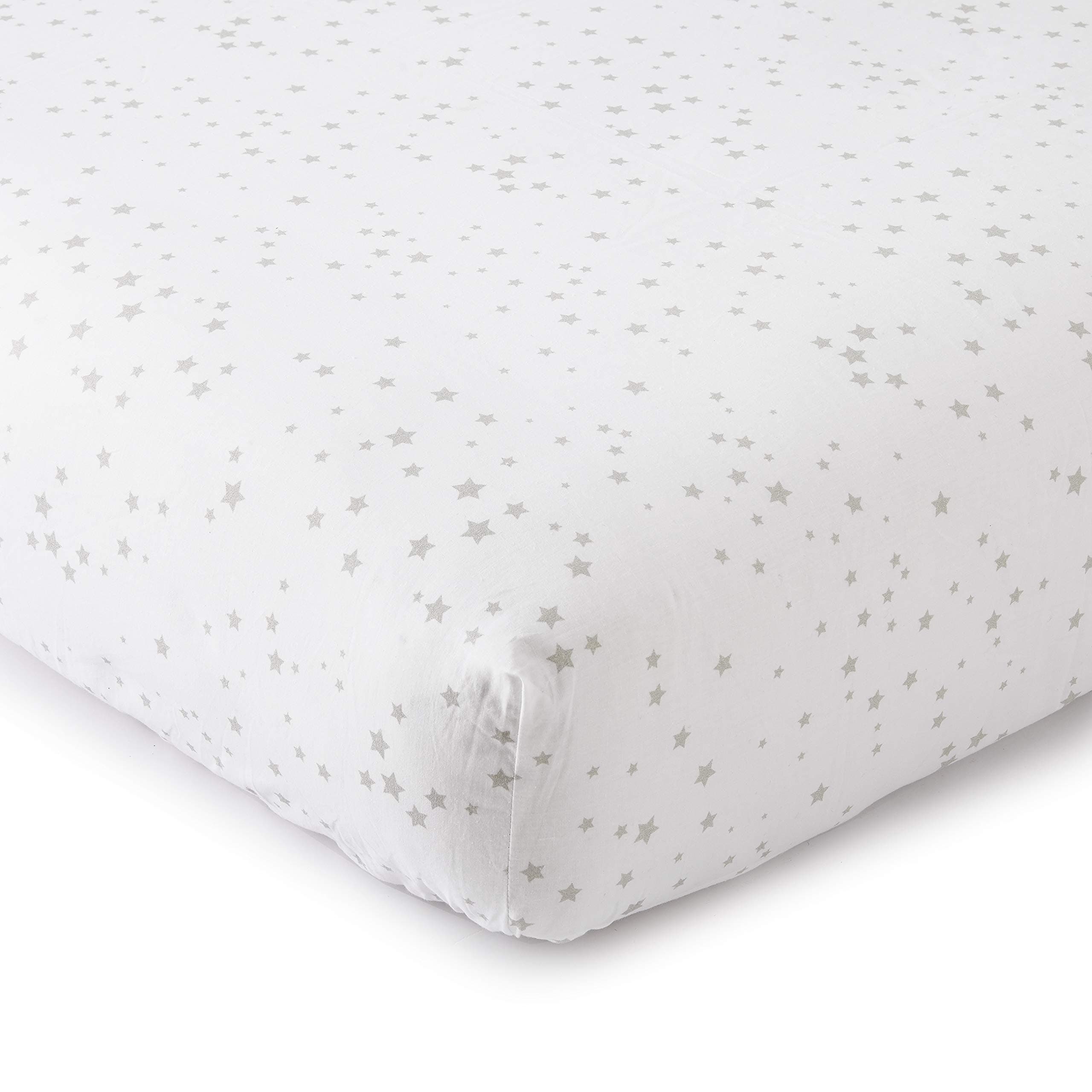 Levtex Baby Skylar Star Fitted Sheet, White, Crib Fitted Sheet