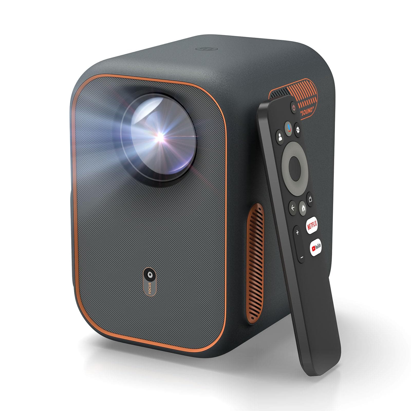 WEMAX Mini Proiettore Certificato Netflix & Google TV Smart Proiettore Portatile 4K & 1080P Nativo Dolby Audio WiFi Bluetooth Home Cinema Esterno