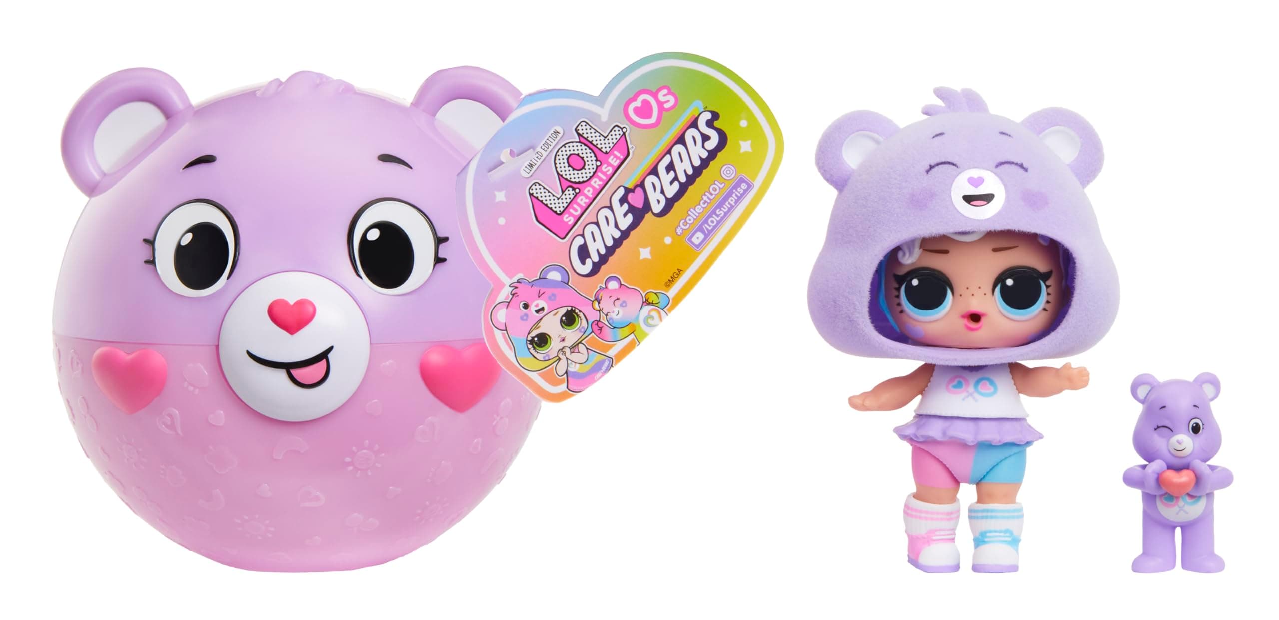 L.O.L. Surprise! Loves Care Bears™ Tots Doll – Collectible Dolls with Care Bears-Inspired Fashions, Accessories & Mini Felted Bear – Surprise Ball with Character Badge – Assorted Styles – Ages 4+