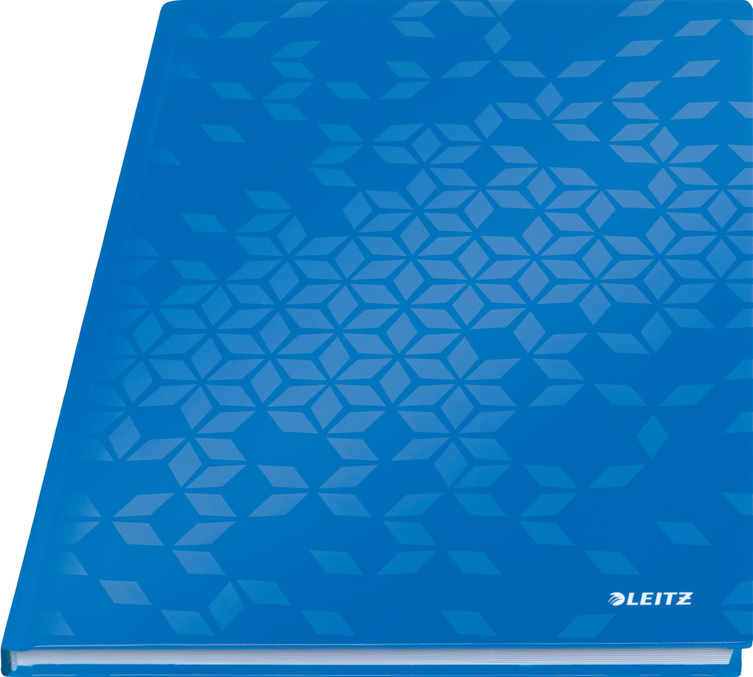 Leitz A4 Hard Cover Notebook, Blue (80 Sheets, Ruled, 90 GSM Ivory Paper, Wow Range)