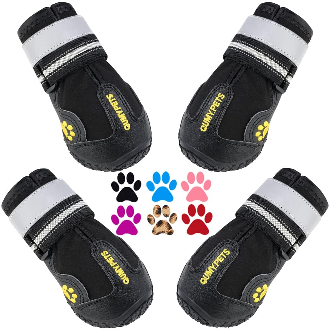 QUMY Dog Shoes for Hot Pavement, Dog Snow Boots & Paw Protectors for Winter