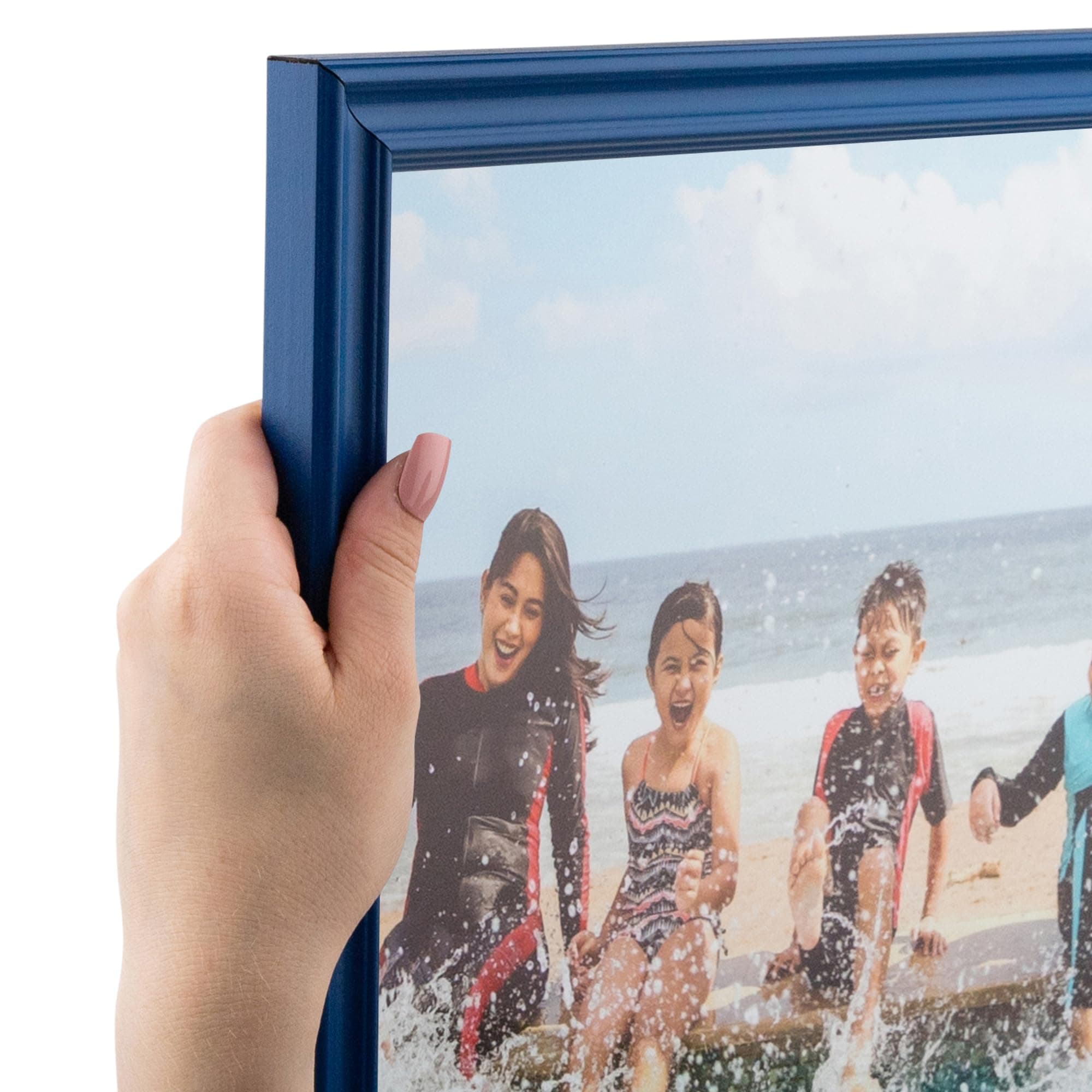 ArtToFrames 6x6 inch Blue Stain on Red Leaf Maple Wood Picture Frame, 2WOM0066-60823-YBLU-6x6