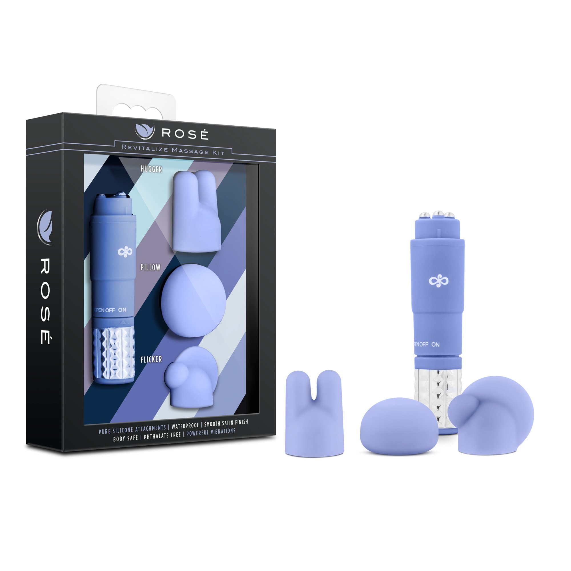 Blush Novelties Rose Revitalize Massage Kit, Periwinkle, 4.5 Ounce