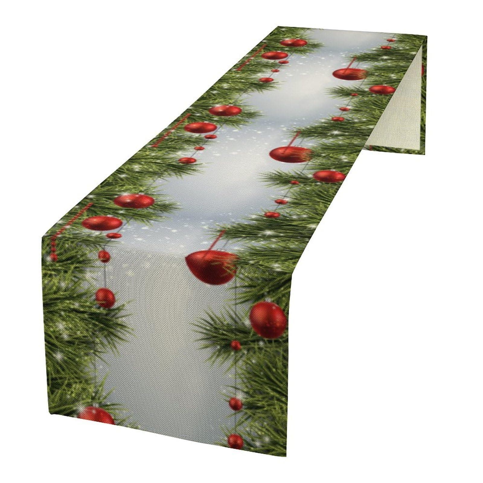Merry Christmas Table Runner, Snowflake Runner Winter Xmas Home Party Kitchen Dining Table Indoor Outdoor Decor,13x90 Inch