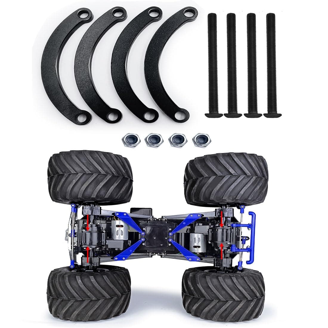 RCHUBAM Aluminum Alloy Gearbox Mount for 1/10 Tamiya Clod Buster 4×4×4 RC